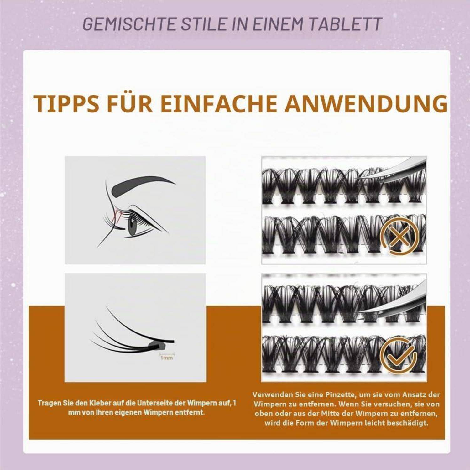 Lash Clusters, 576 Stk. DIY-Wimpernverlängerungen 8-16 mm D-Curl 50D+60D+80D+100D flauschige individuelle natürliche flaumige Wimpern wiederverwendb