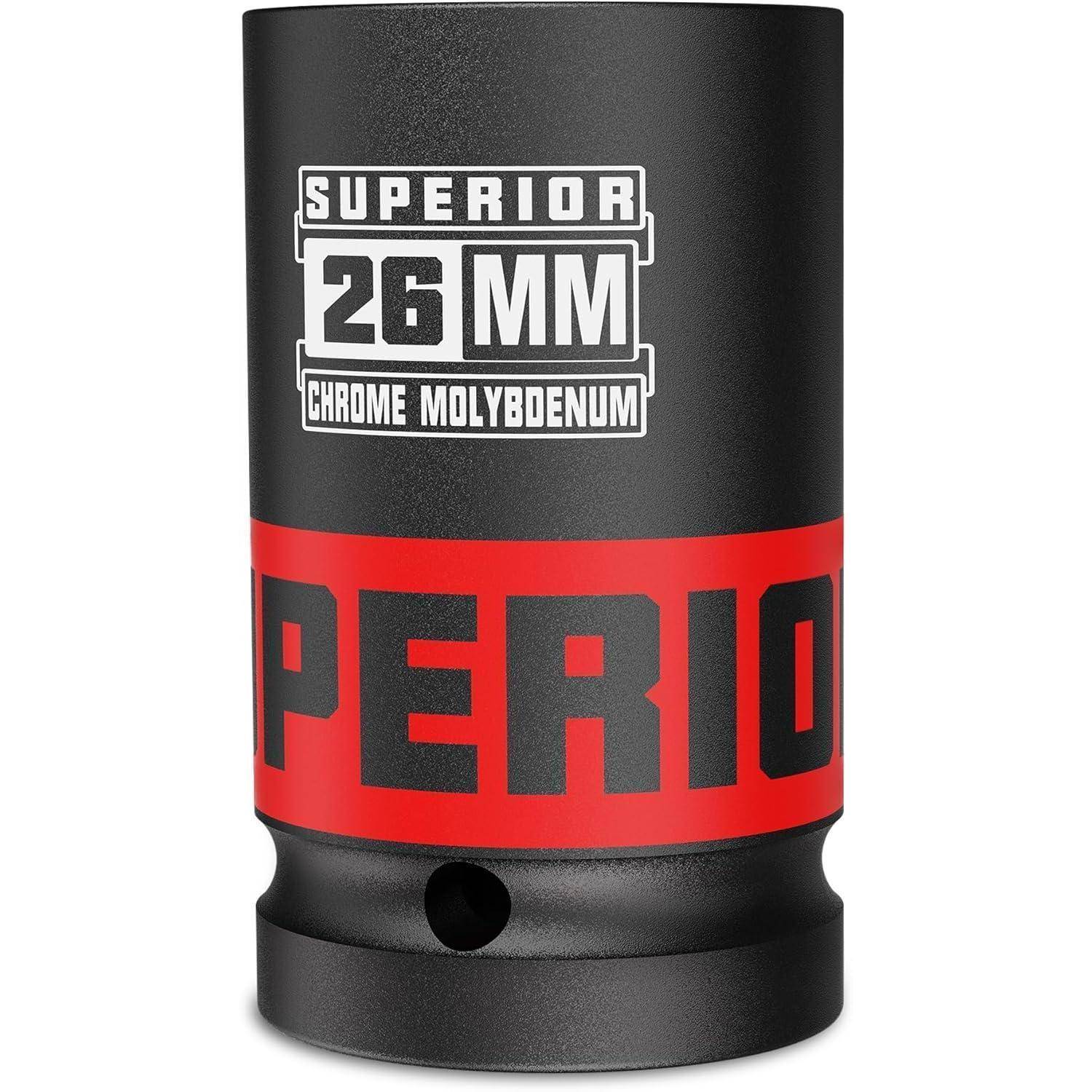 Schwarze 26-mm-Stecknuss mit der Aufschrift 