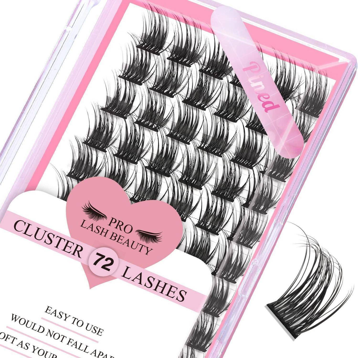 Paket mit PRO LASH BEAUTY Cluster-Wimpern, gekennzeichnet mit „CLUSTER 72 LASHES