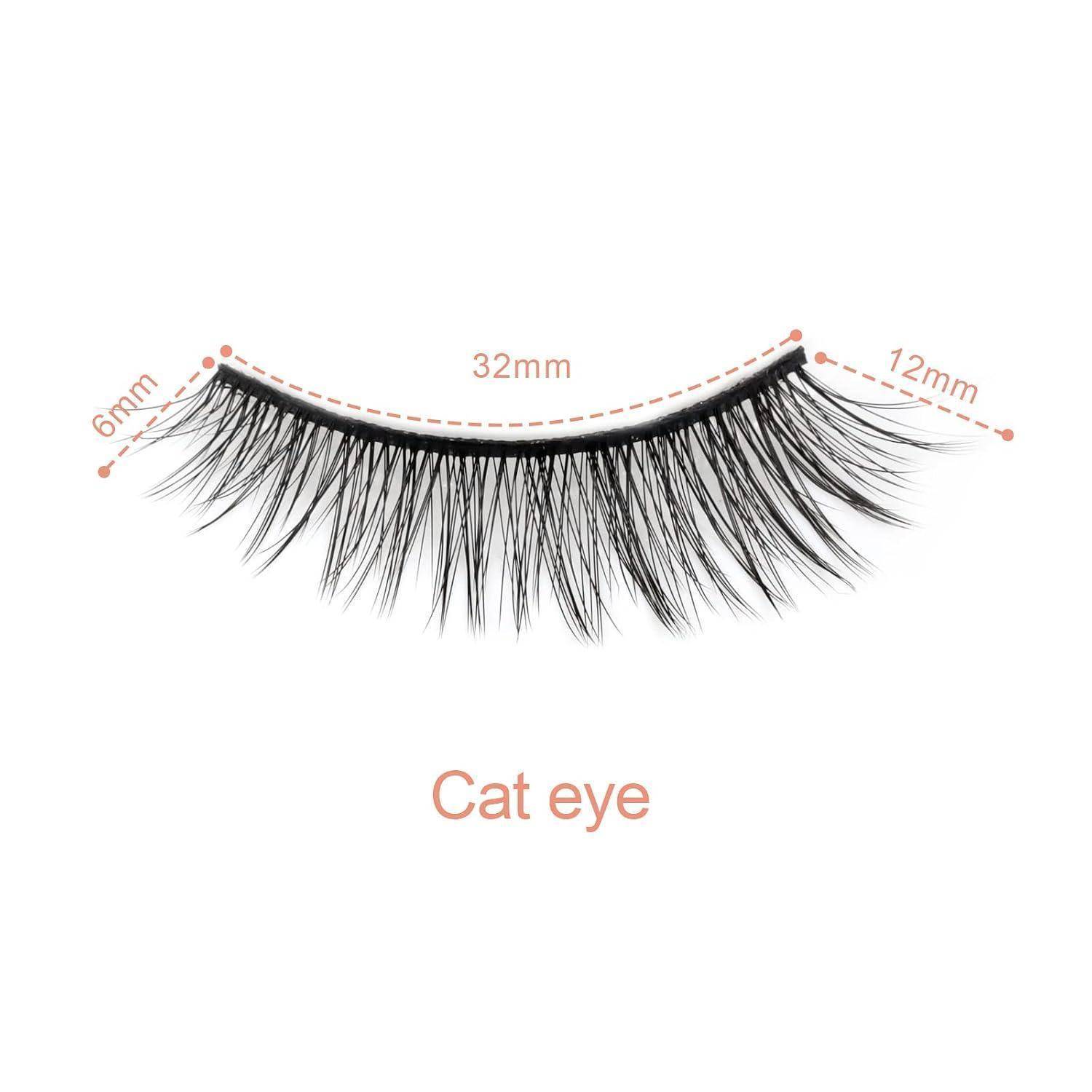 Schwarze künstliche Wimpern mit der Bezeichnung „Cat eye