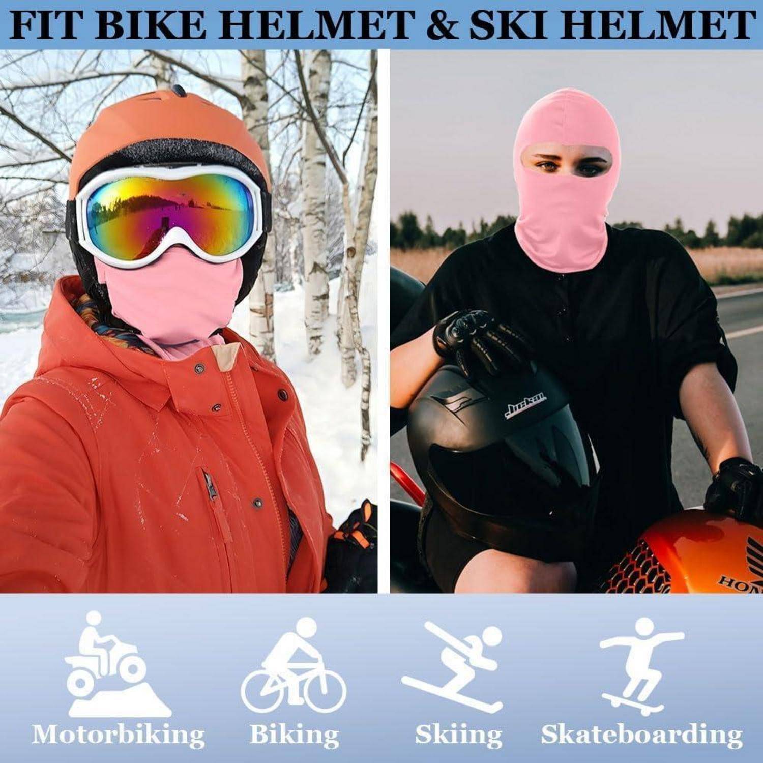 Werbegrafik mit dem Titel „FIT BIKE HELMET & SKI HELMET