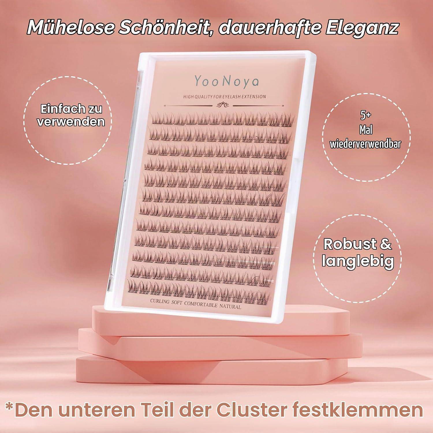 Wimpern Einzeln 144 Pcs 11mm C Curl Wispy Lashes Cluster Wimpern Extensions DIY Individuelle Wimpernverlängerung Thin Band Wimpernbüschel zu Hause