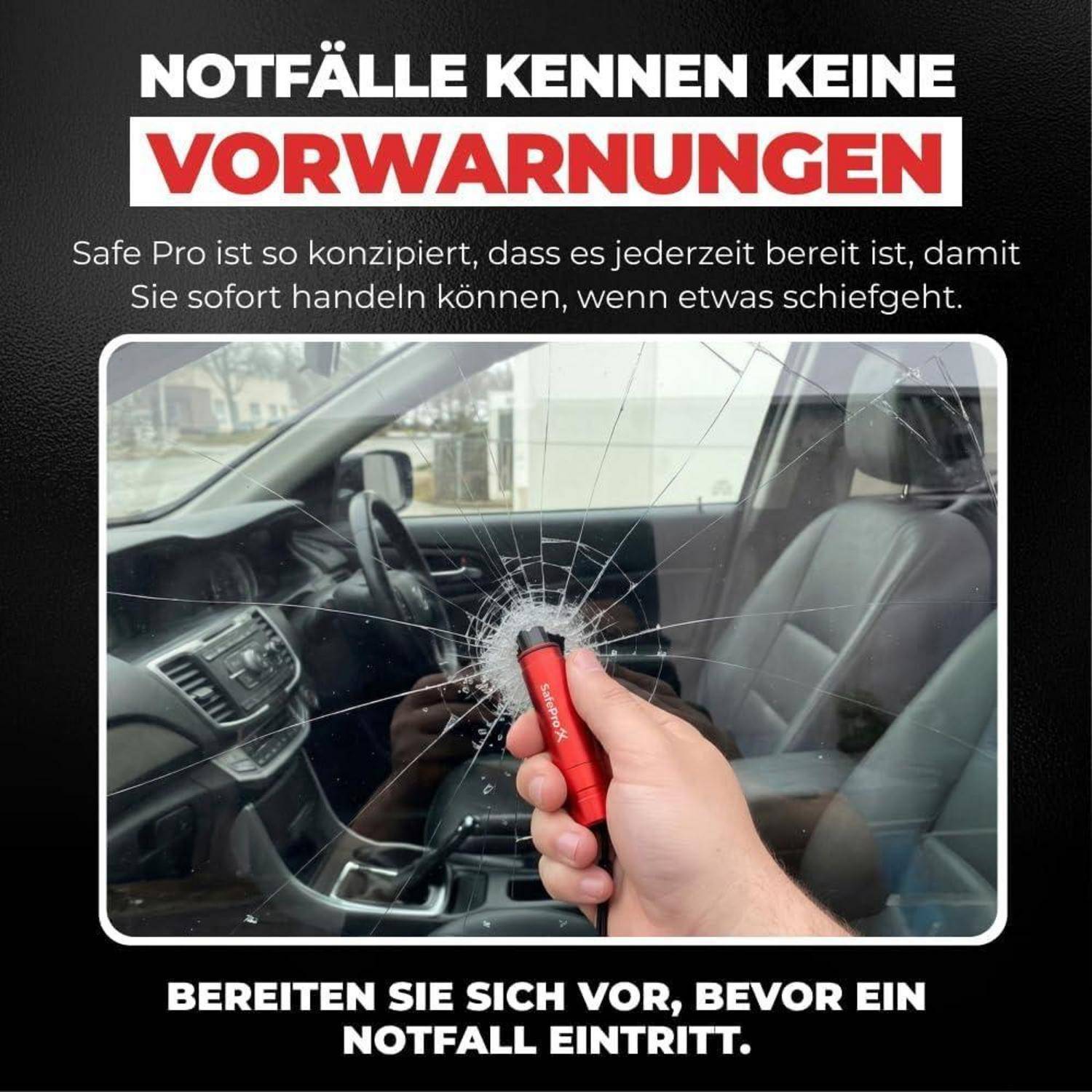 Notfallhammer Auto mit Gurtschneider - Lebensrettender Kompakt Federkörner Glasbrecher - Sicherheit Rescue Tool &amp; Scheiben Zertrümmerer für Schnell