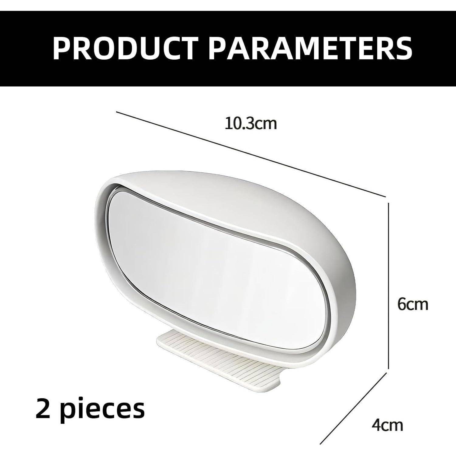 Produktparameter Bild zeigt eine ovale weiße Halterung mit den Abmessungen 10,3 cm × 6 cm × 4 cm, verkauft als 2er-Set.