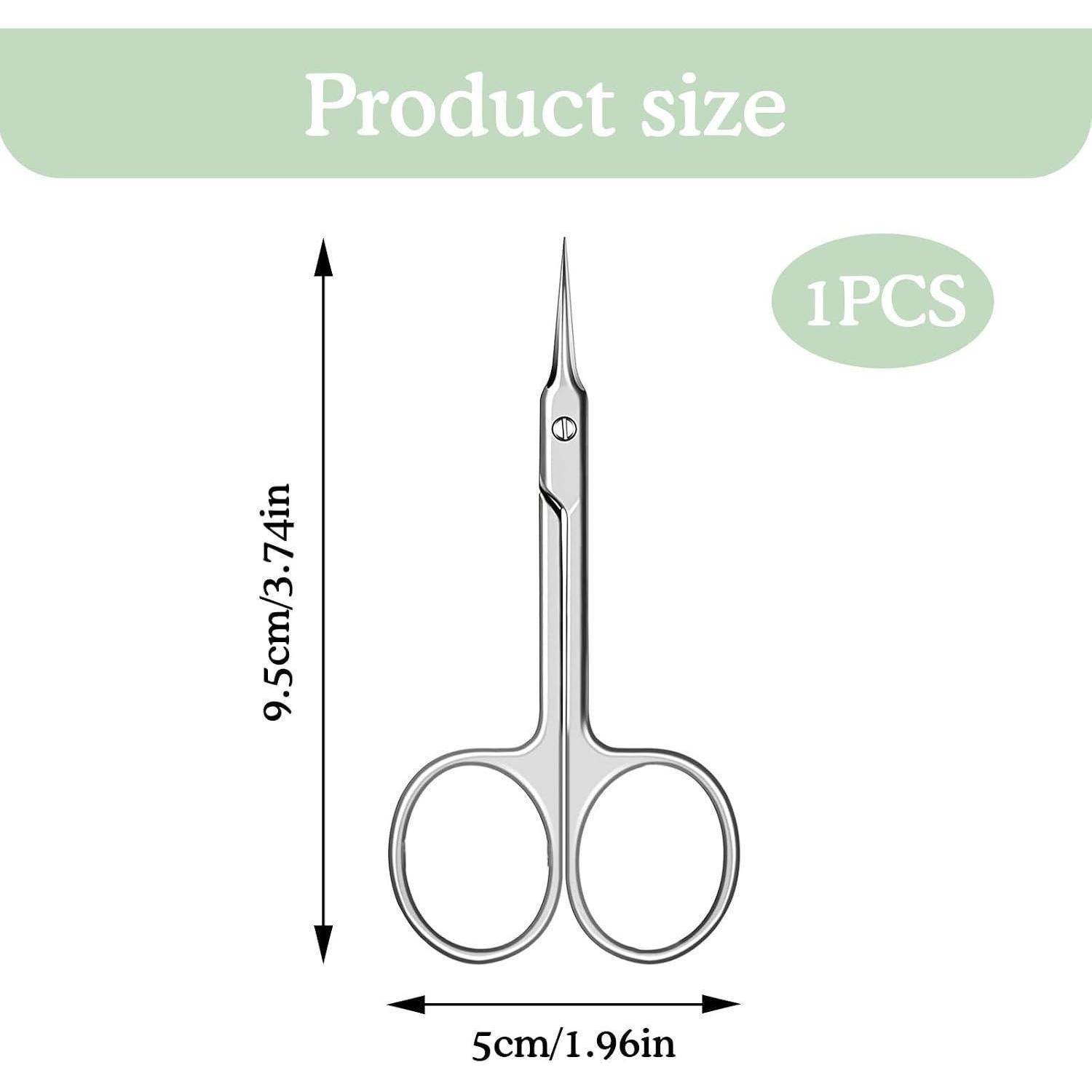 Größendiagramm eines einzelnen kleinen scherenartig geformten Werkzeugs mit den Abmessungen 9,5 cm (3,74 Zoll) Höhe und 5 cm (1,96 Zoll) Breite.