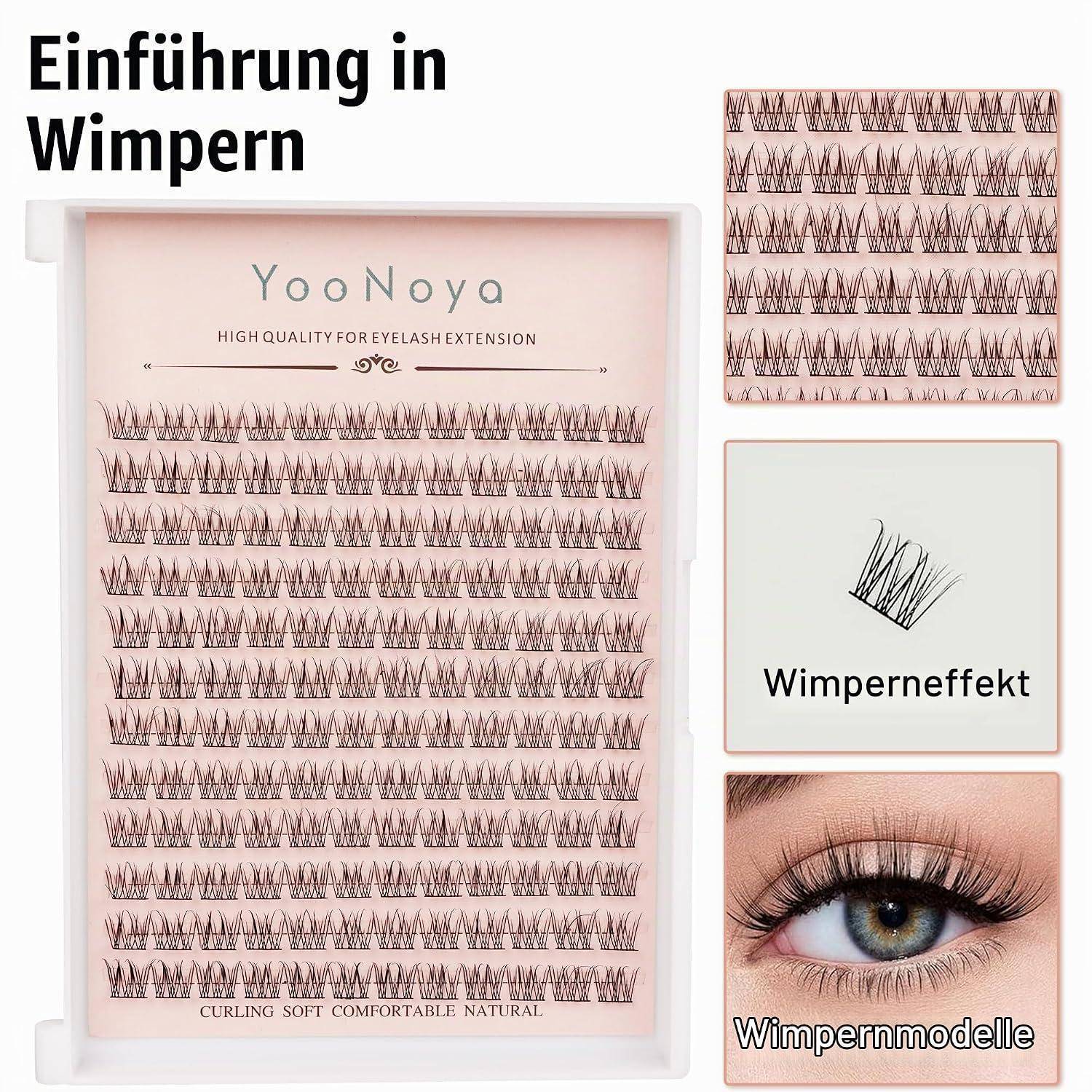 Wimpern Einzeln 144 Pcs 10mm C Curl Wispy Lashes Cluster Wimpern Extensions DIY Individuelle Wimpernverlängerung Thin Band Wimpernbüschel zu Hause