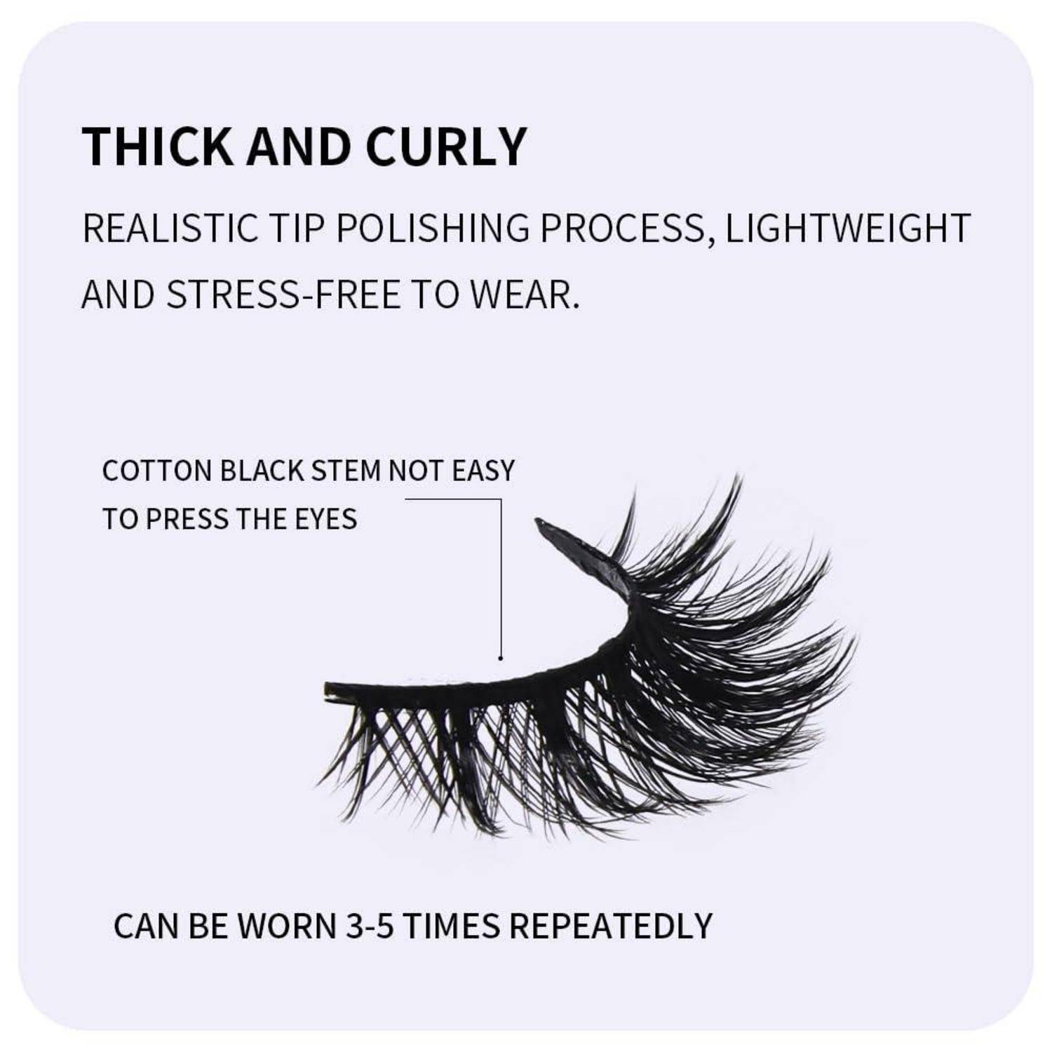 Wimpern Natürliche 7 Paare 3D Künstliche Wimpern Russian Strip Falsche Wimpern Faux Mink (Russian-R05)