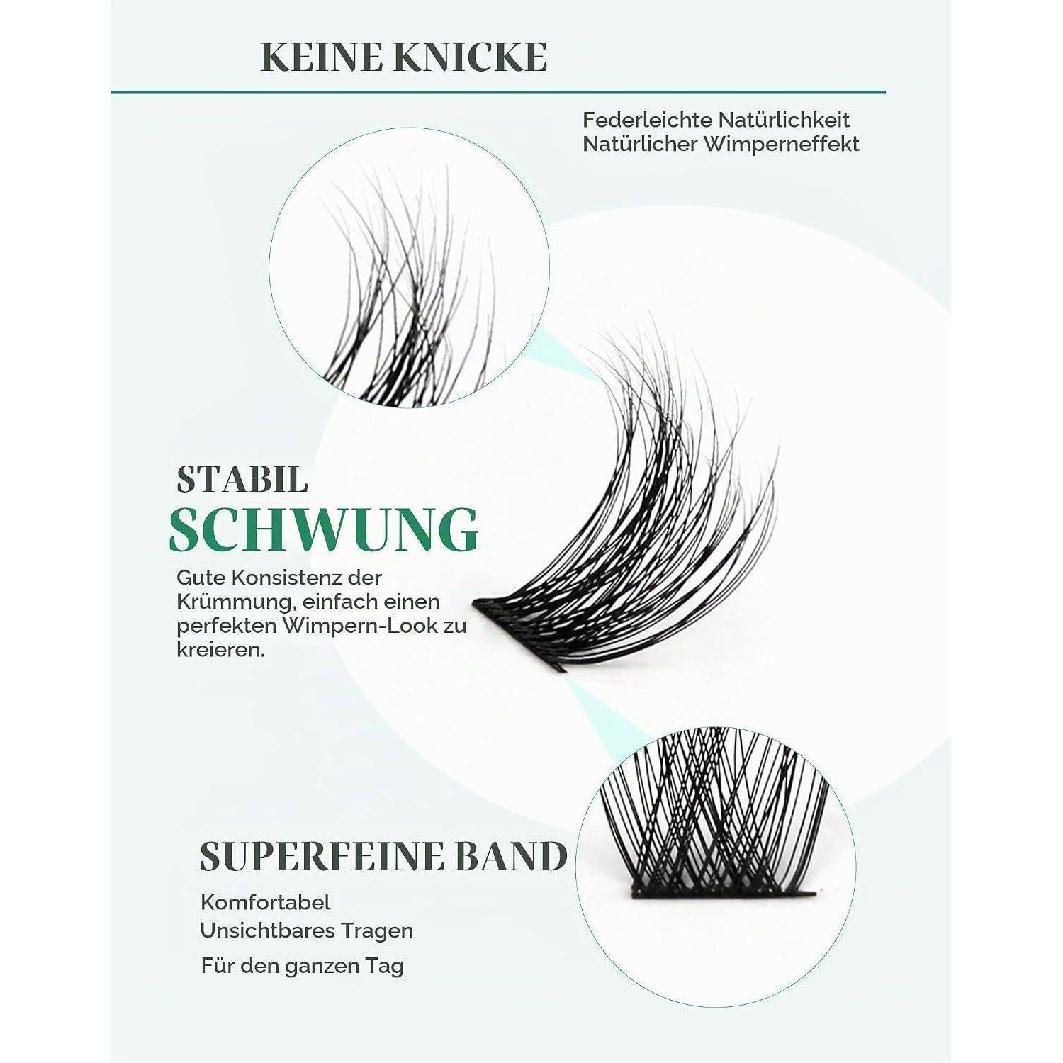 Deutsches Wimpernverlängerungs-Infografik mit 