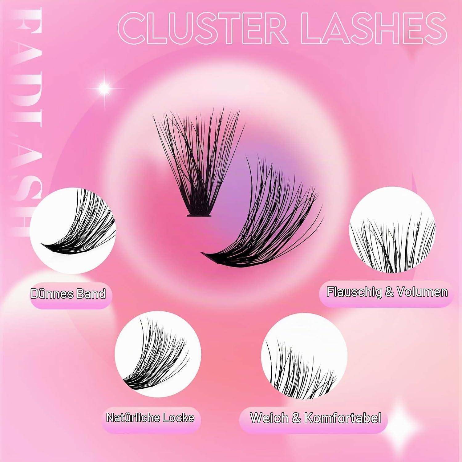 Schönheitsanzeige in Rosa für „CLUSTER LASHES