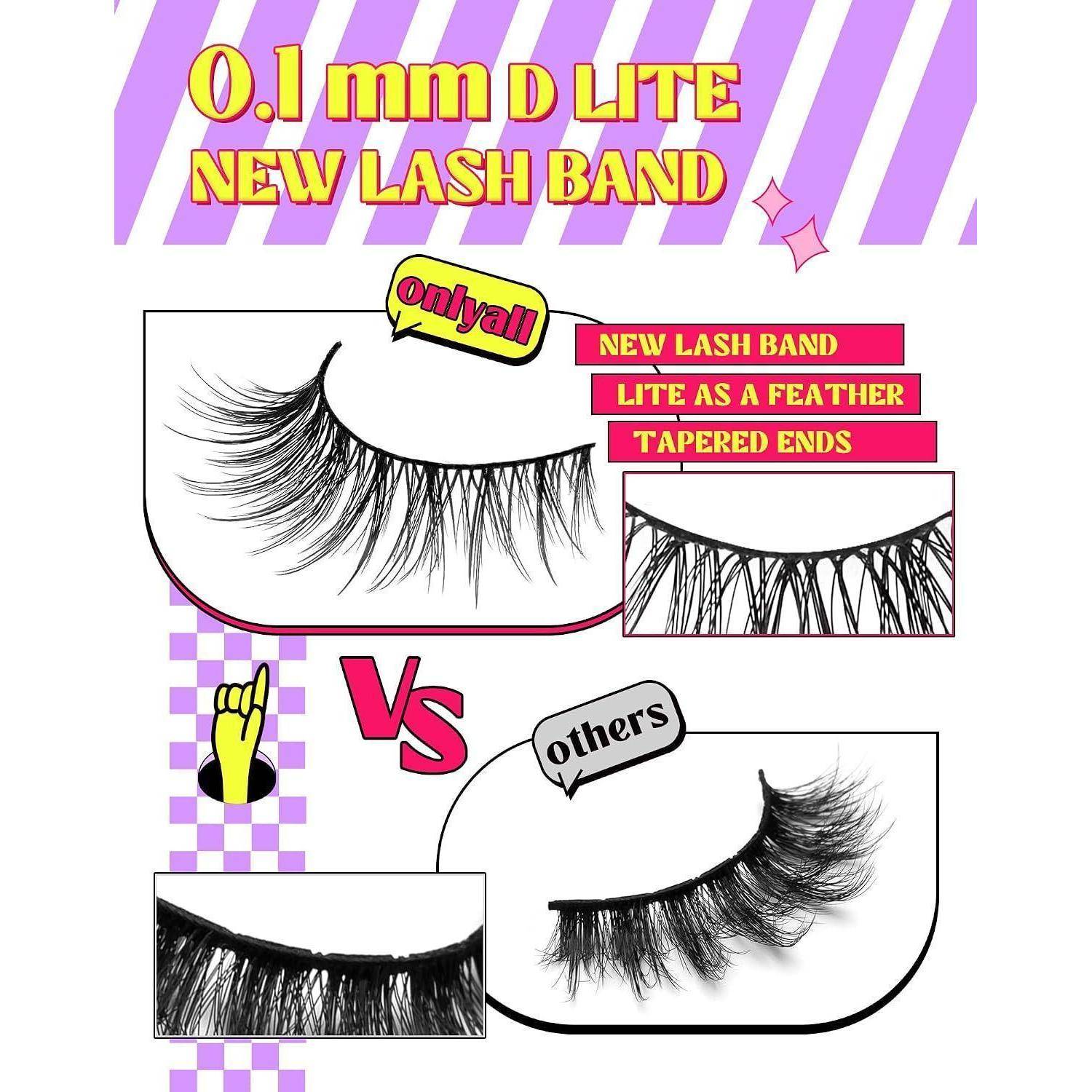 Werbeträglicher Vergleich für „0,1 mm D LITE neue Wimpernbinde