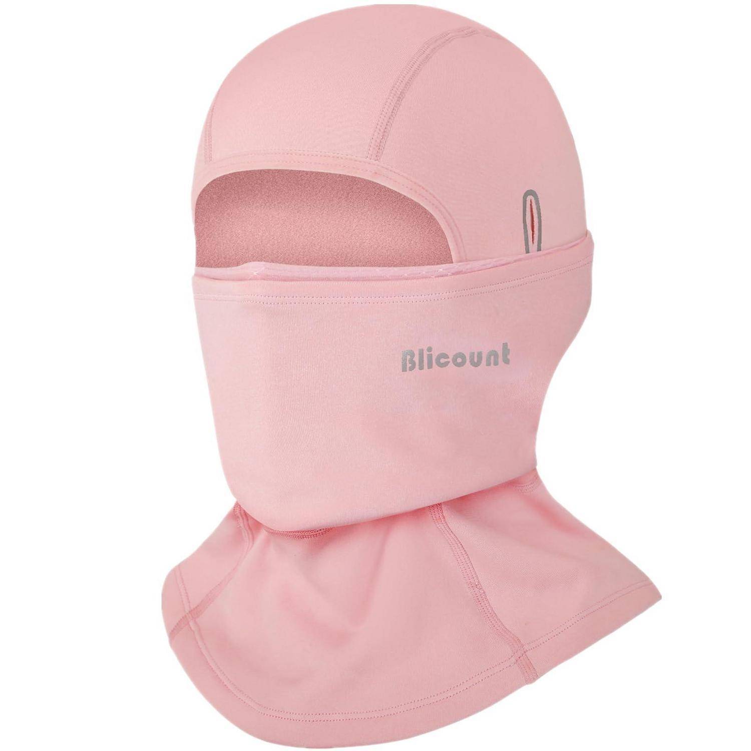 Rosa Sturmhaube im Balaclava-Stil mit Gesichts- und Nackenbedeckung, Augenöffnung und 