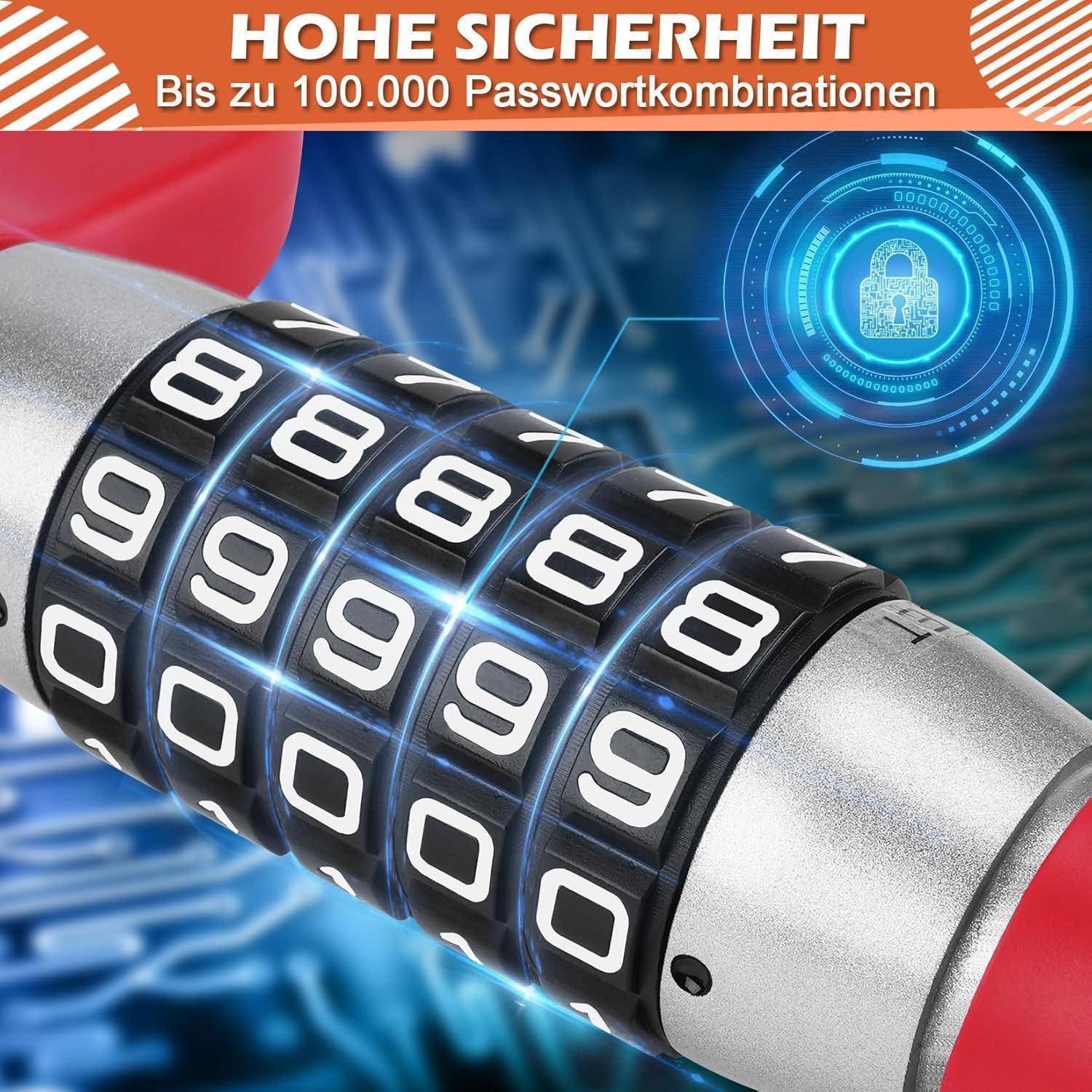 Tevlaphee Lenkradkralle mit Zahlenschloss, Lenkradschloss, Parkkralle, Radkralle, Auto Diebstahlschutz, Lenkradsperre Auto, Universal Rot