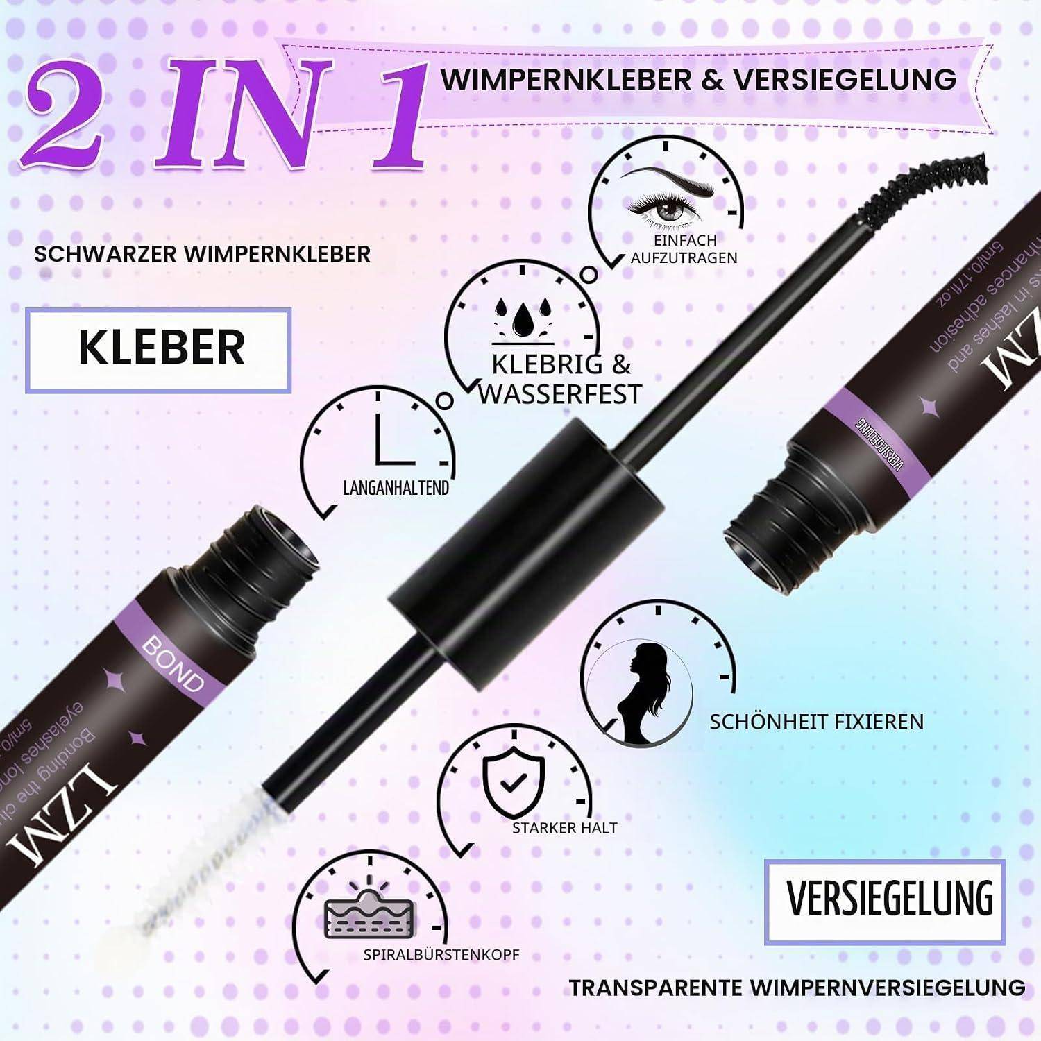 LZM Selbstklebende Wimpern D Curl 9-16mm Wimpern Mit Pinzette 30D+40D | 280Pcs Lash Extension Set wimpern selbstklebend Ohne Kleber Natürliche press
