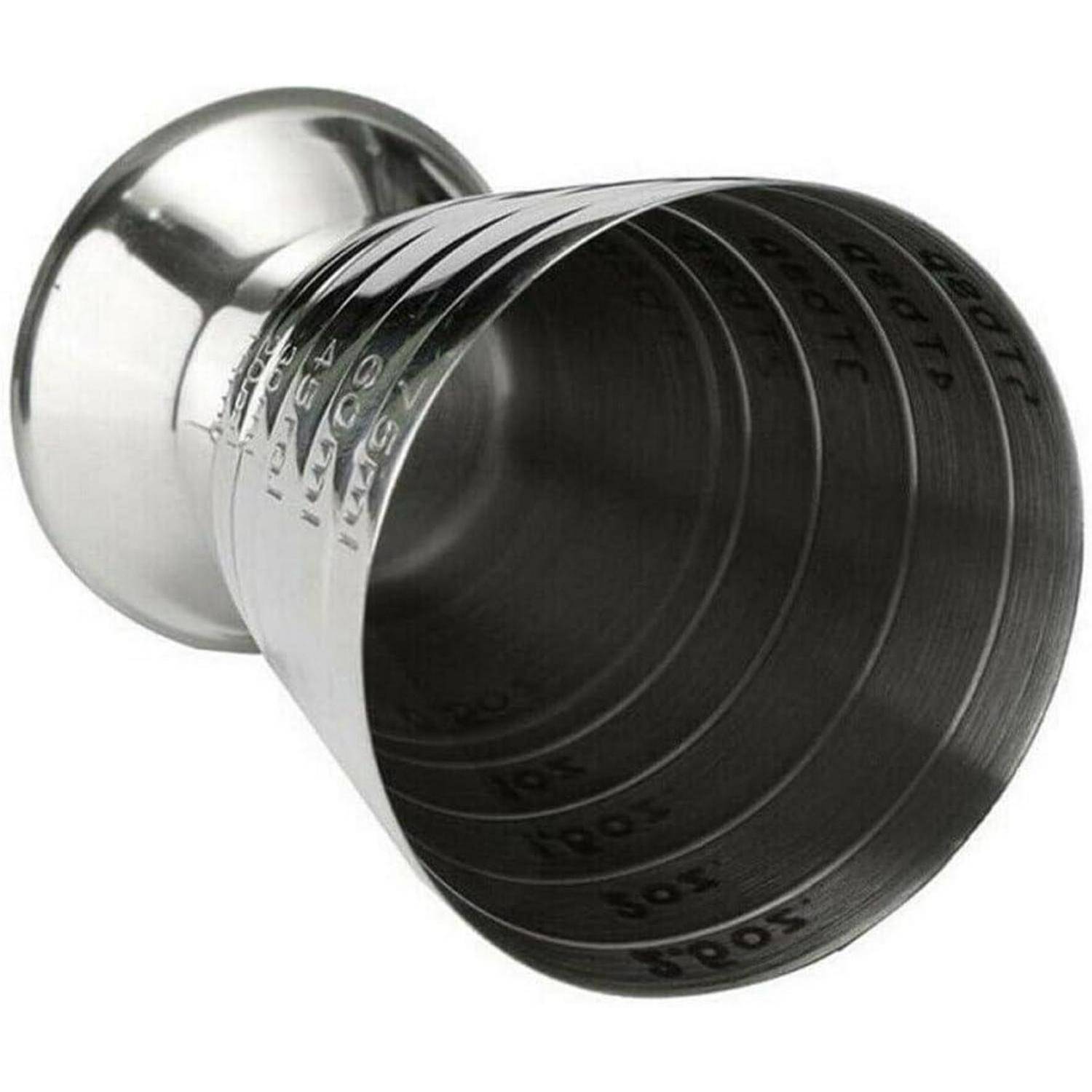 Eine glänzende Metallschelle mit verstellbarem Kreisdesign und Schraubverschluss, offen auf weißem Hintergrund dargestellt.