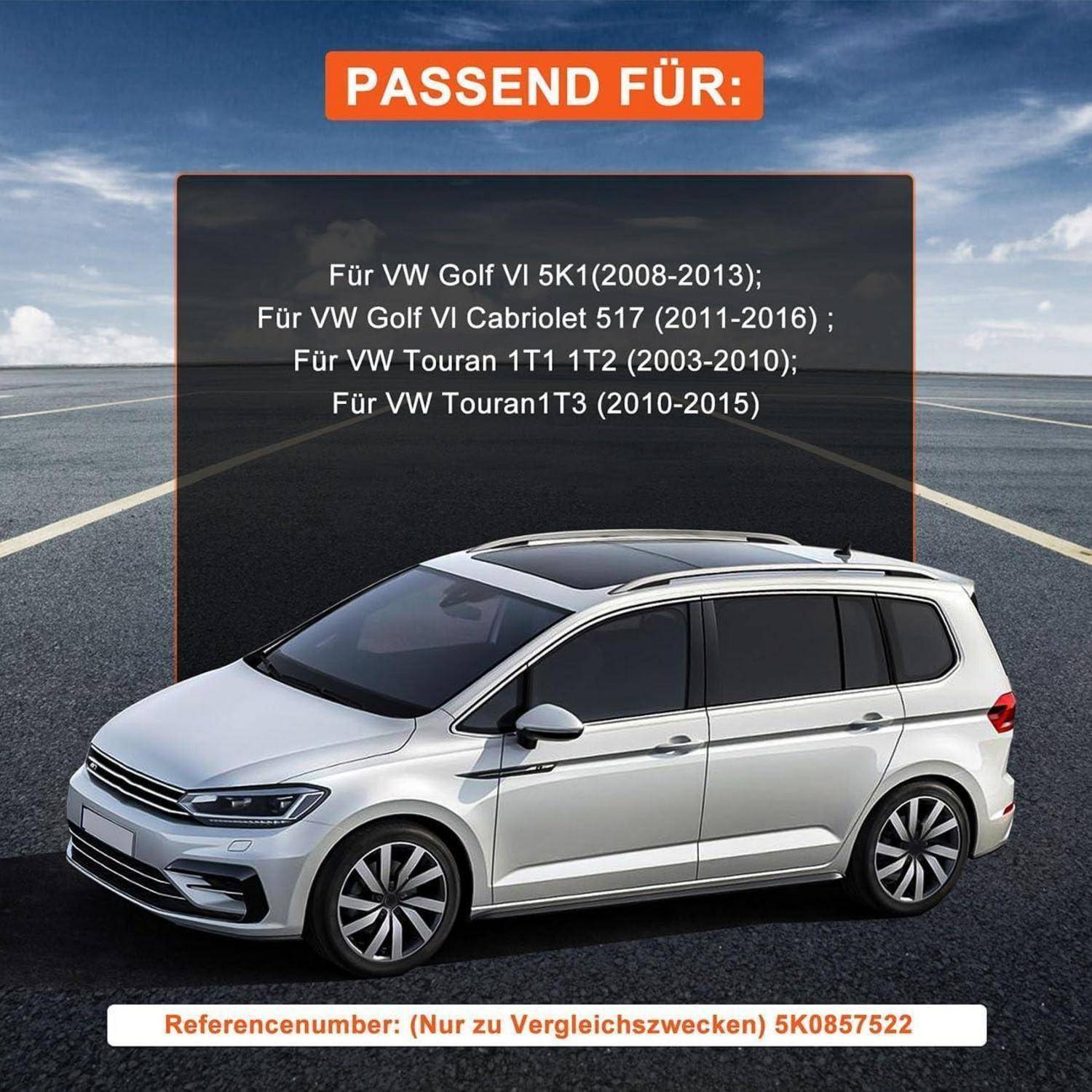 Autoznübehor-Anzeige mit einem silbernen VW Golf-ähnlichen Kombi und Text 