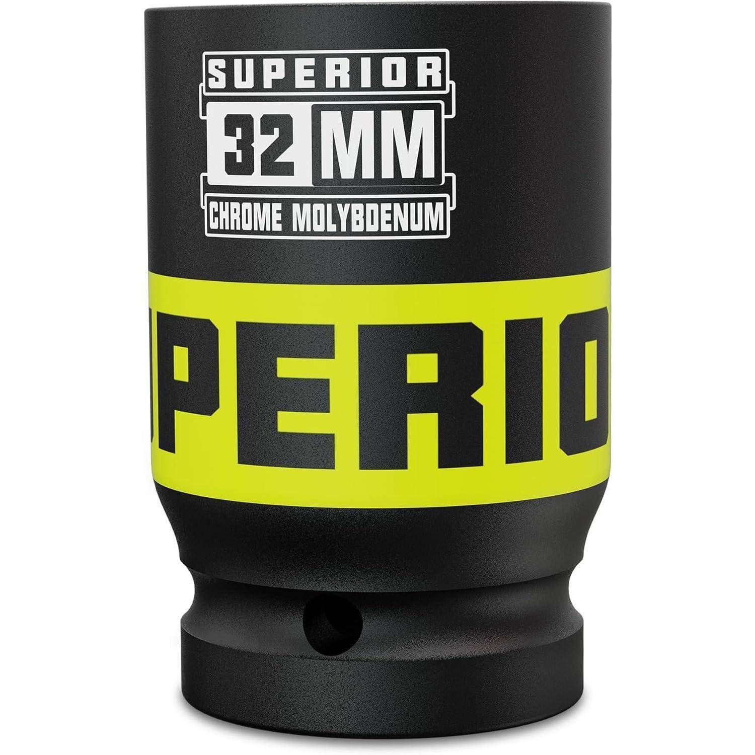 Schwarz und Neongelb 32 mm Chrom-Molybdän Superior Perio Steckwerkzeugaufsatz mit großem 