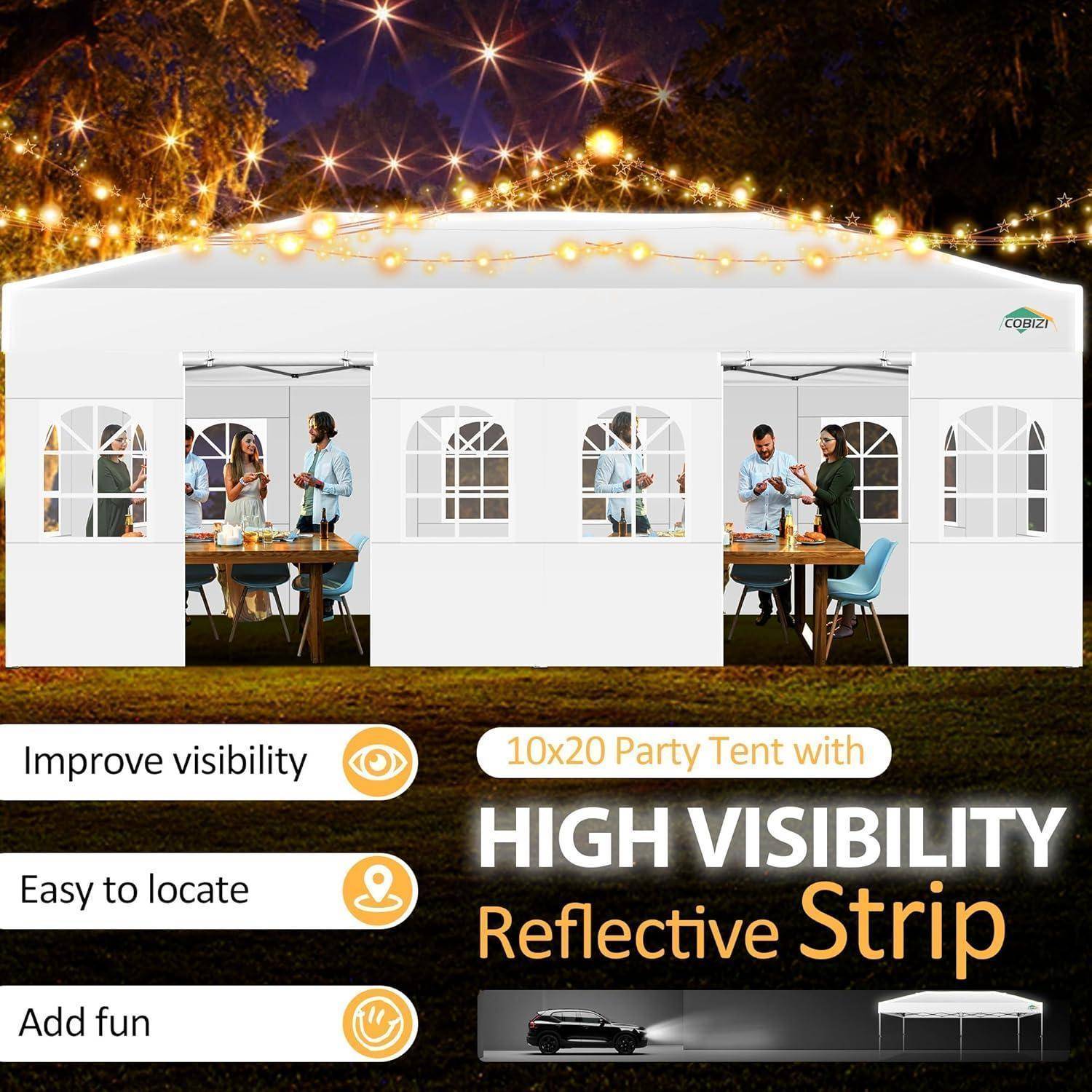 COBIZI Faltpavillon 3x6 Pavillon wasserdicht Winterfest, Pop Up Pavillon Klappbar 3x6 Zelt mit 6 Seitenwnden mit Belüftungsöffnungen, Sandsack|Garde