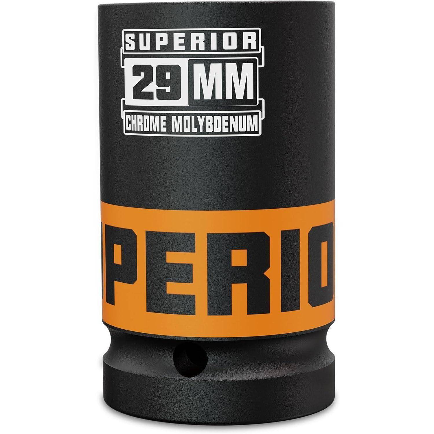Schwarze 29-mm-Steckdose aus Chrom-Molybdän mit orangefarbenem „PERIO