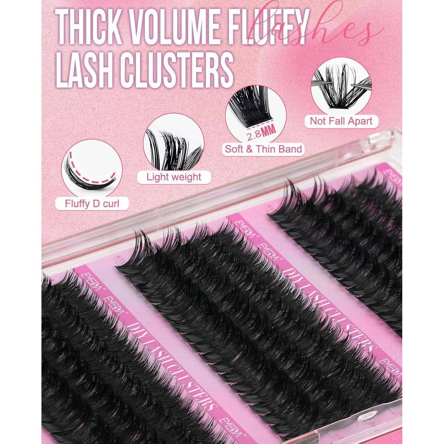 Rosa Anzeige für „Thick Volume Fluffy Lash Clusters