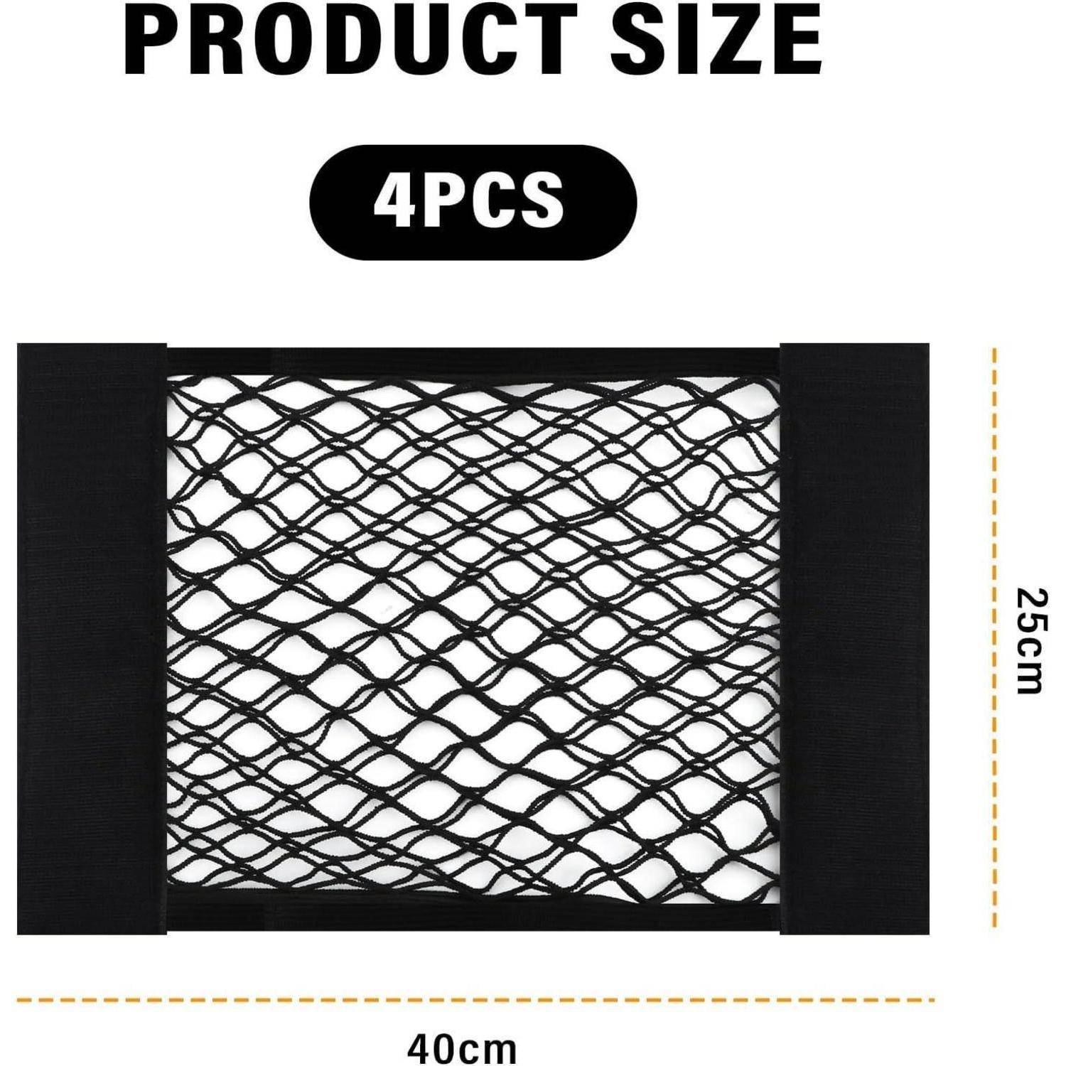 Produktgrößendiagramm für 4 Teile: schwarzes Meshanetpaneel mit einer Breite von 40 cm und einer Höhe von 25 cm.