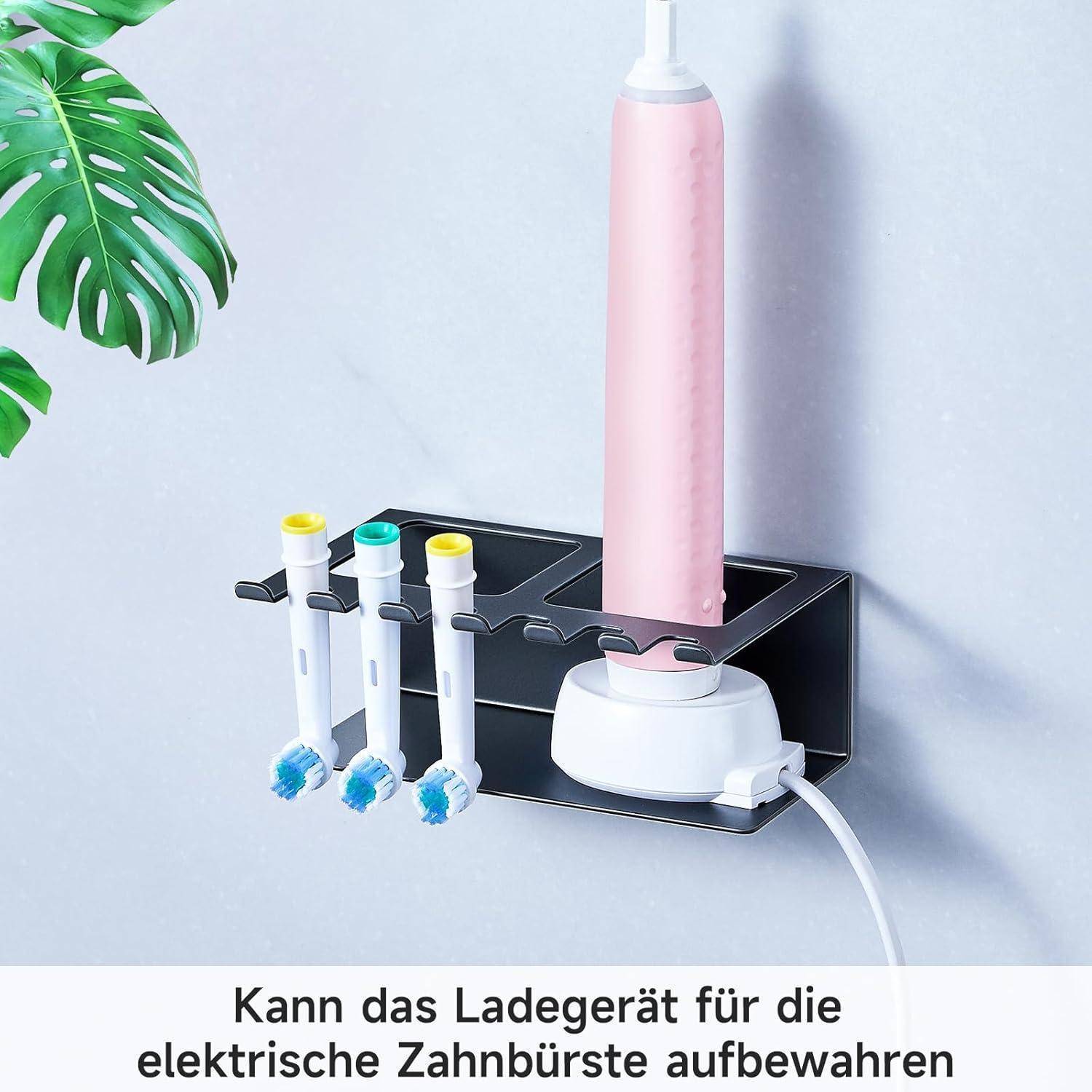Zahnbürstenhalter Wand, Zahnbürstenhalter Elektrische Zahnbürste Halterung Ohne Bohren, Zahnbürstenkopf Halter Aufsteckbürsten Halter, Zahnpasta