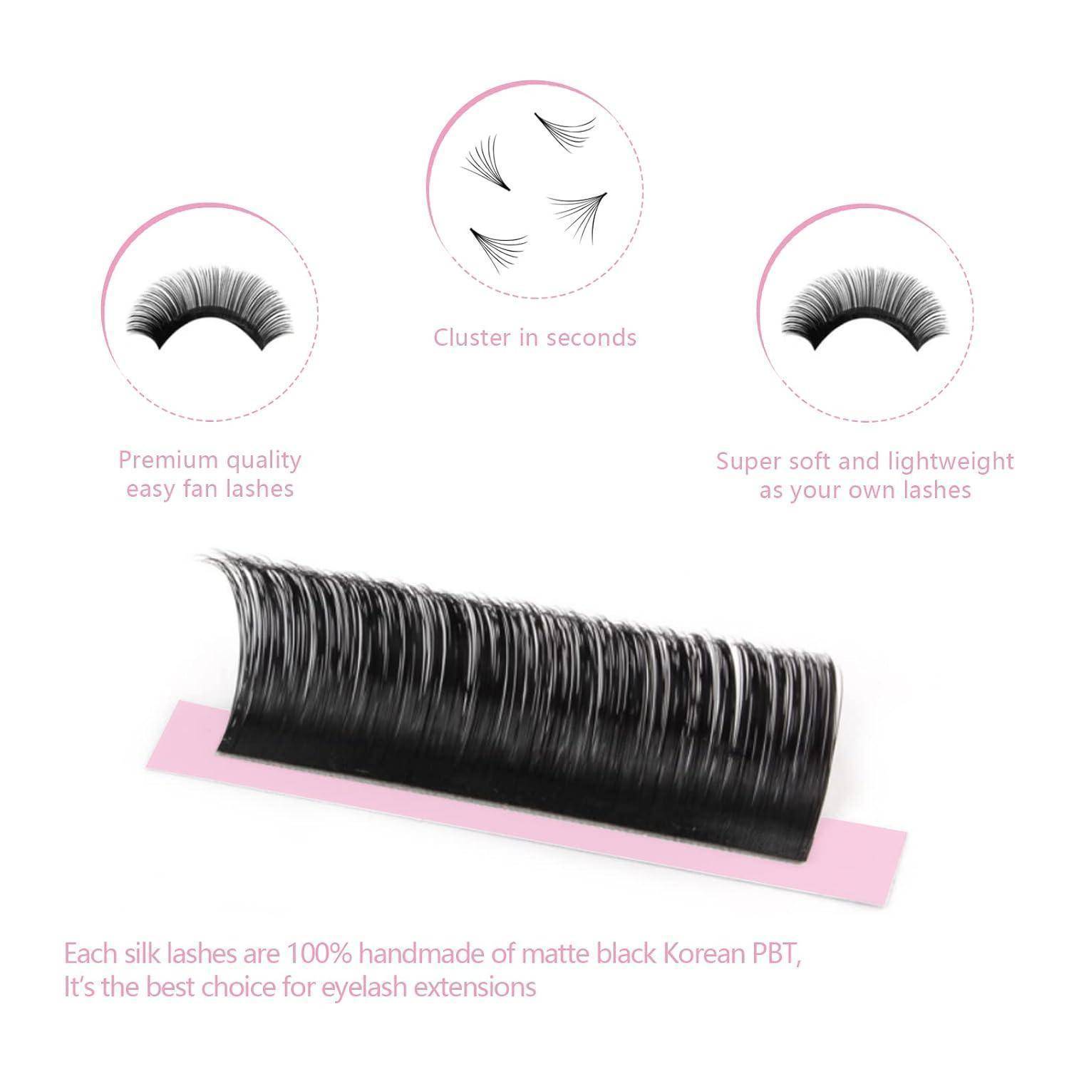 5D 7D 10D Automatisch blühende Wimpernverlängerungen,Mattschwarze Wimpern mit klassischem Volumen,Semi-permanente russische Wimpernverlängerungen,A