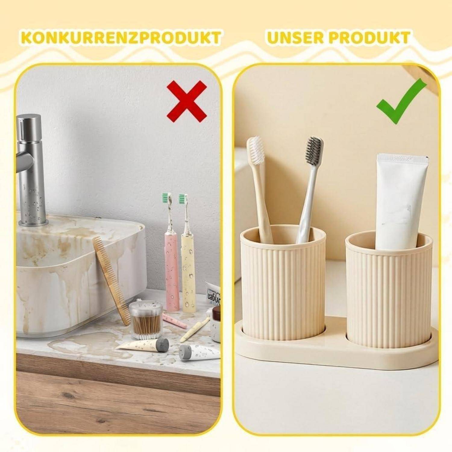 Nebeneinandervergleich von Badezimmerorganizern: 