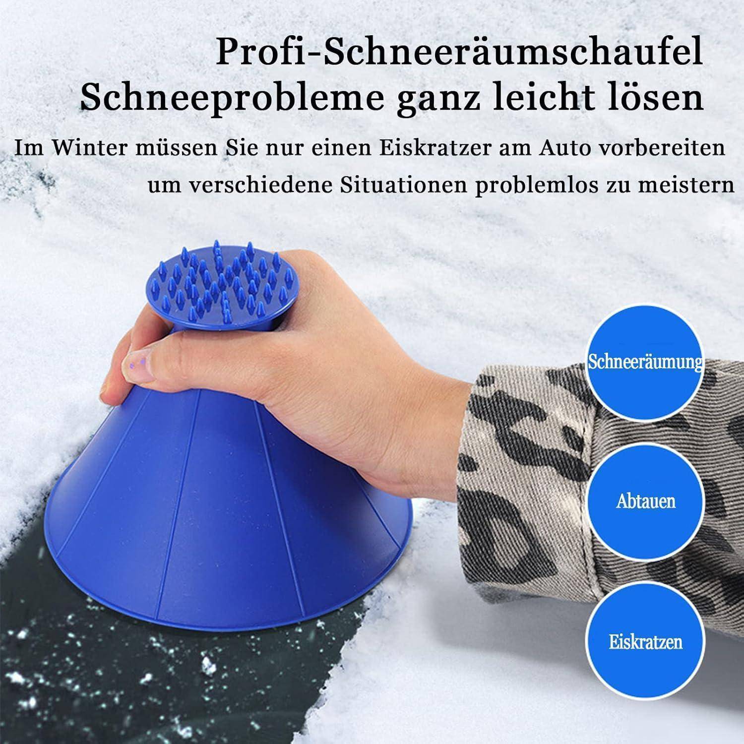 CHANGZHONG Auto eiskratzer mit Trichter Windschutzscheiben Eiskratzer für Auto Windschutzscheibe Fensterscheiben runde 360 Grad magischer Schnee