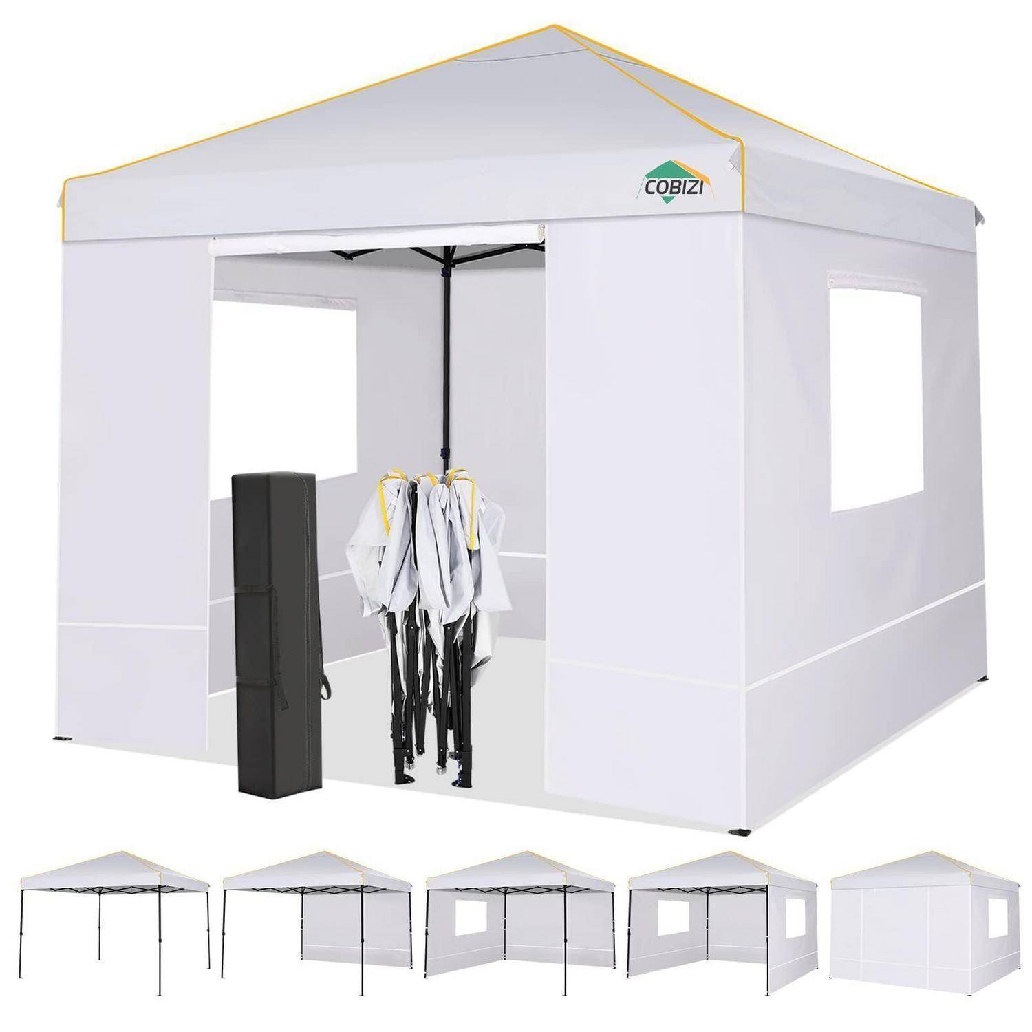 COBIZI Pavillon 3x3 Wasserdicht Stabil Winterfest, faltpavillon 3x3 mit 4 Seitenteilen, Mesh-Fenster gegen Insekten 99% wasserdicht und UV 50+