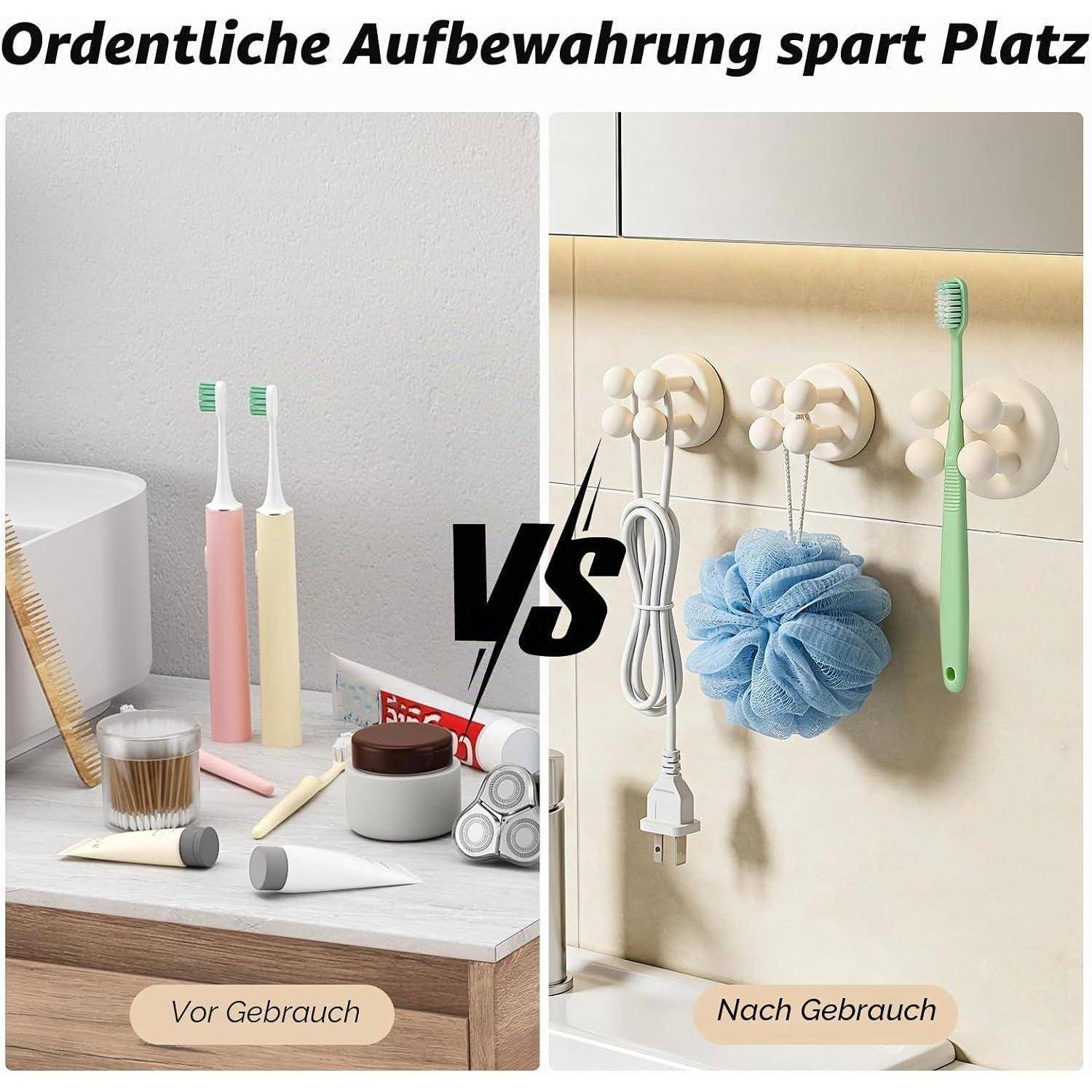 4 Stück Silicone Zahnbürstenhalter Wand Rsierer Halterung Dusche Elektrische Zahnbürste Halterung für Bad Zahnbürsten Aufbewahrung Küche Wohnzim