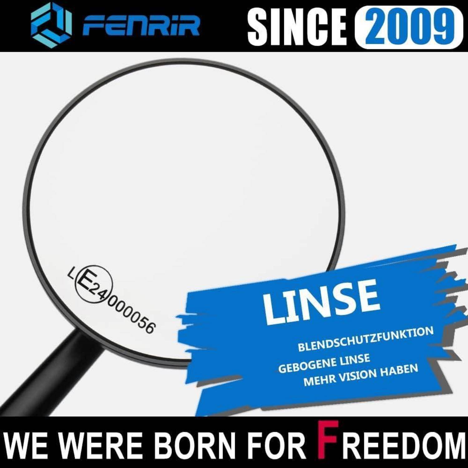 FENRIR Werbegrafikeinmit einer Lupe mit der Beschriftung „LINSE