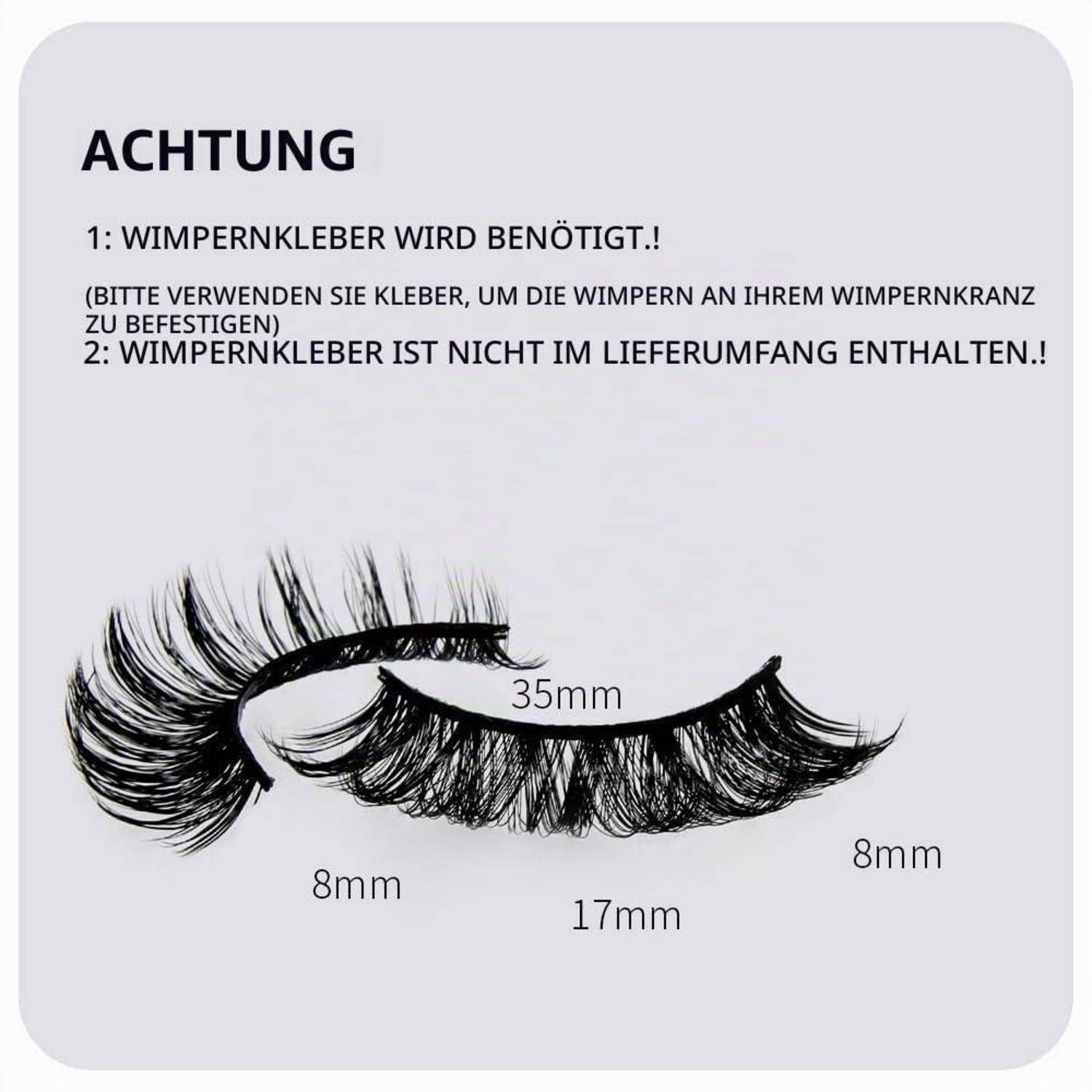 Wimpern Natürliche 7 Paare 3D Künstliche Wimpern Russian Strip Falsche Wimpern Faux Mink (Russian-R04)