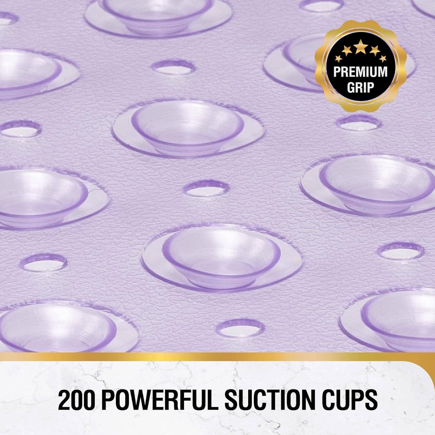 Violette Oberfläche mit Saugnäpfen und Abzeichen mit der Aufschrift „PREMIUM GRIP