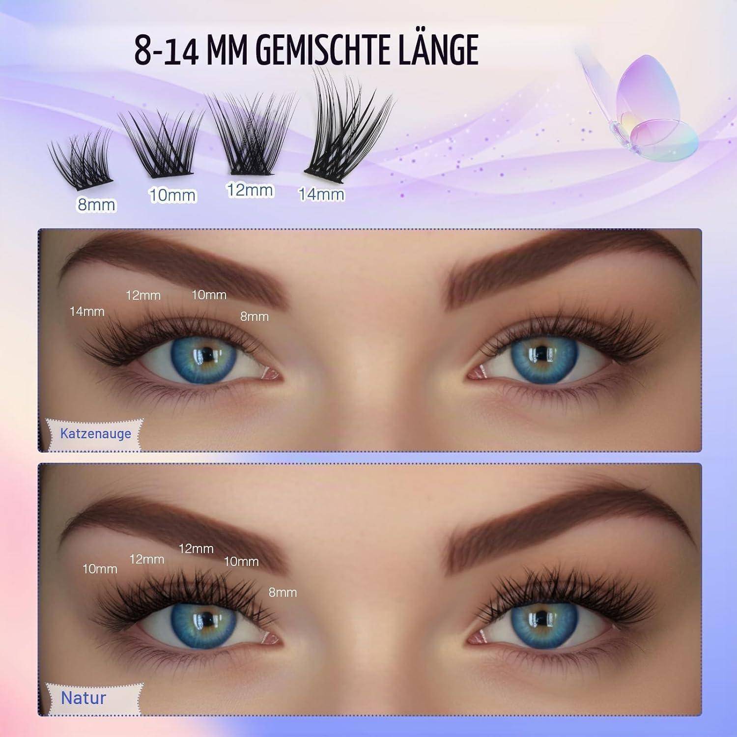 Anleitung zur Wimpernverlängerungslänge „8-14 MM GEMISCHTE LÄNGE