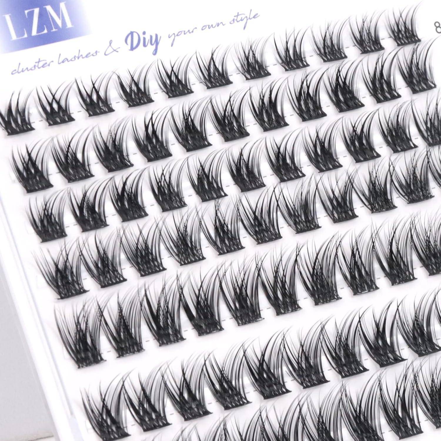 Nahaufnahme eines Pakets mit künstlichen Wimpern mit der Bezeichnung „LZM