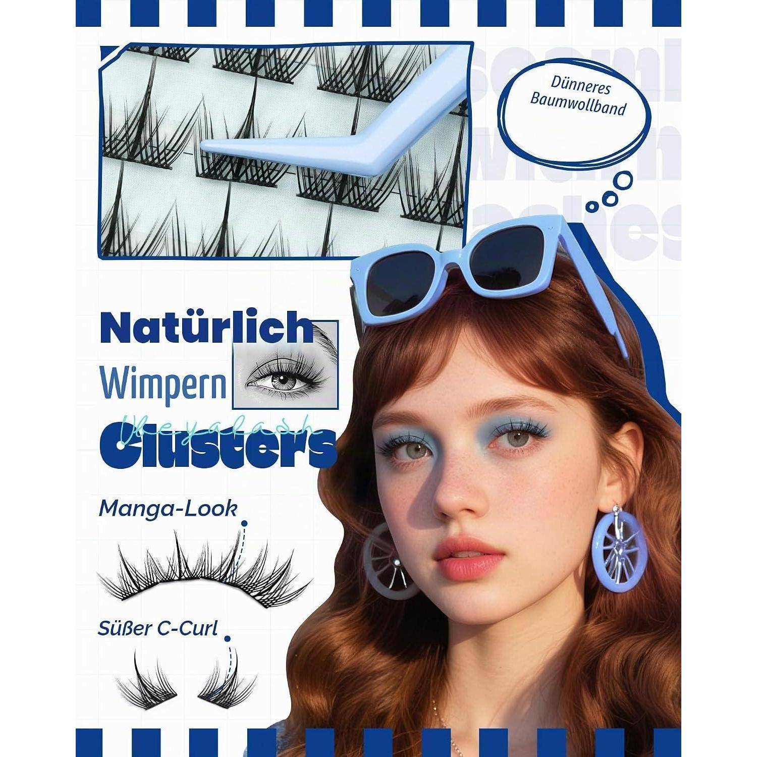 Obeyalash Manga Lashes Wimpern Extensions Wimpern Cluster Lashes | 10-12mm C Curl 120pcs Spiky Anime Individual Eyelashes Wimpernextensions DIY