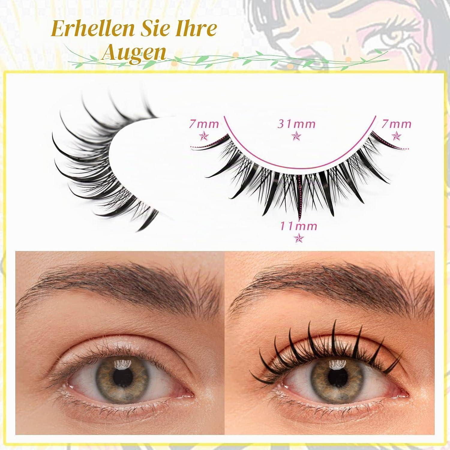 5 Stil Falsche Wimpern 10 Paare Manga Lashes Künstliche Wimpern Natürlich Transparentes Band Wimpern Natürlicher Look Falsche Wimpern Wispy Volume