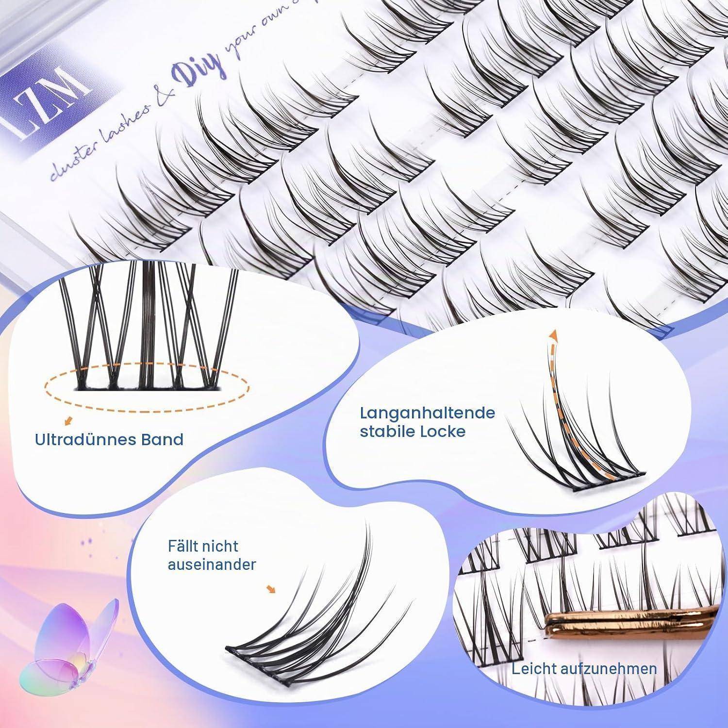 LZM Individuelle Wimpern, natürlicher Look, falsche Wimpern LASH-sun-mix