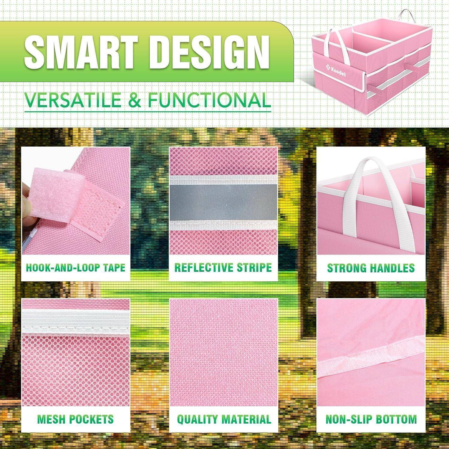 Werbegrafik für eine rosa Aufbewahrungsbox mit dem Titel „SMART DESIGN