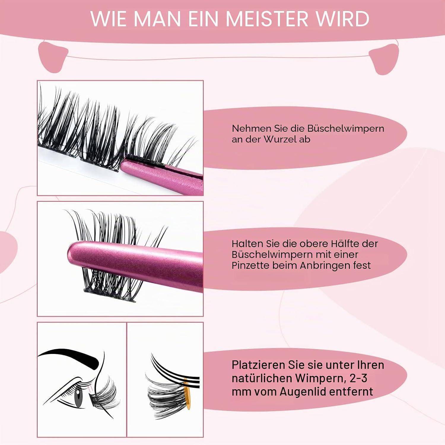 Lash Cluster-Wimpern DIY mit super dünnem Band für Heim-Wimpernstyling (Peachy, D-16mm) Lash-Peachy-16 mm