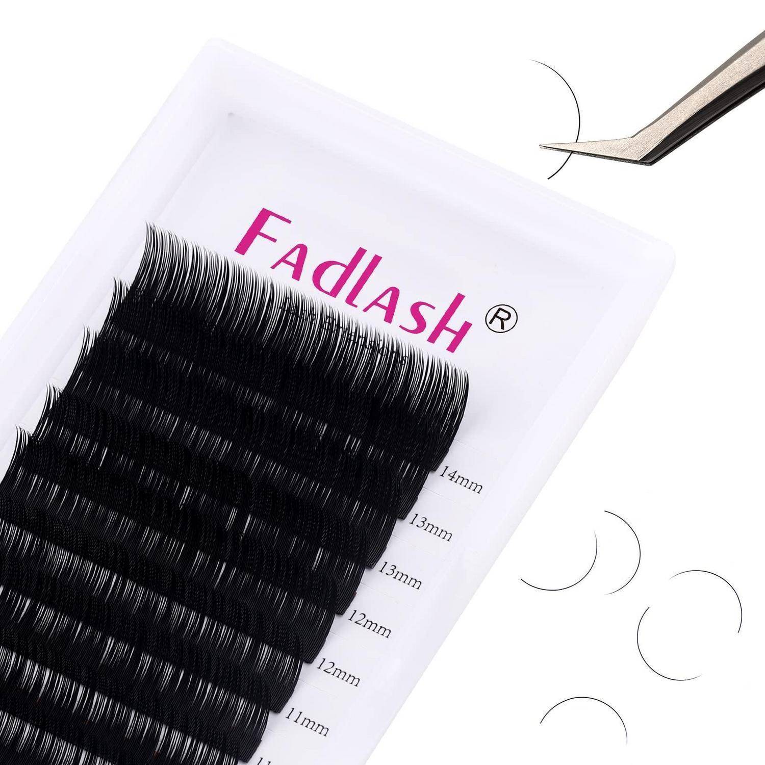 Verpackte schwarze Wimpernverlängerungsstreifen mit der Bezeichnung „Fadlash