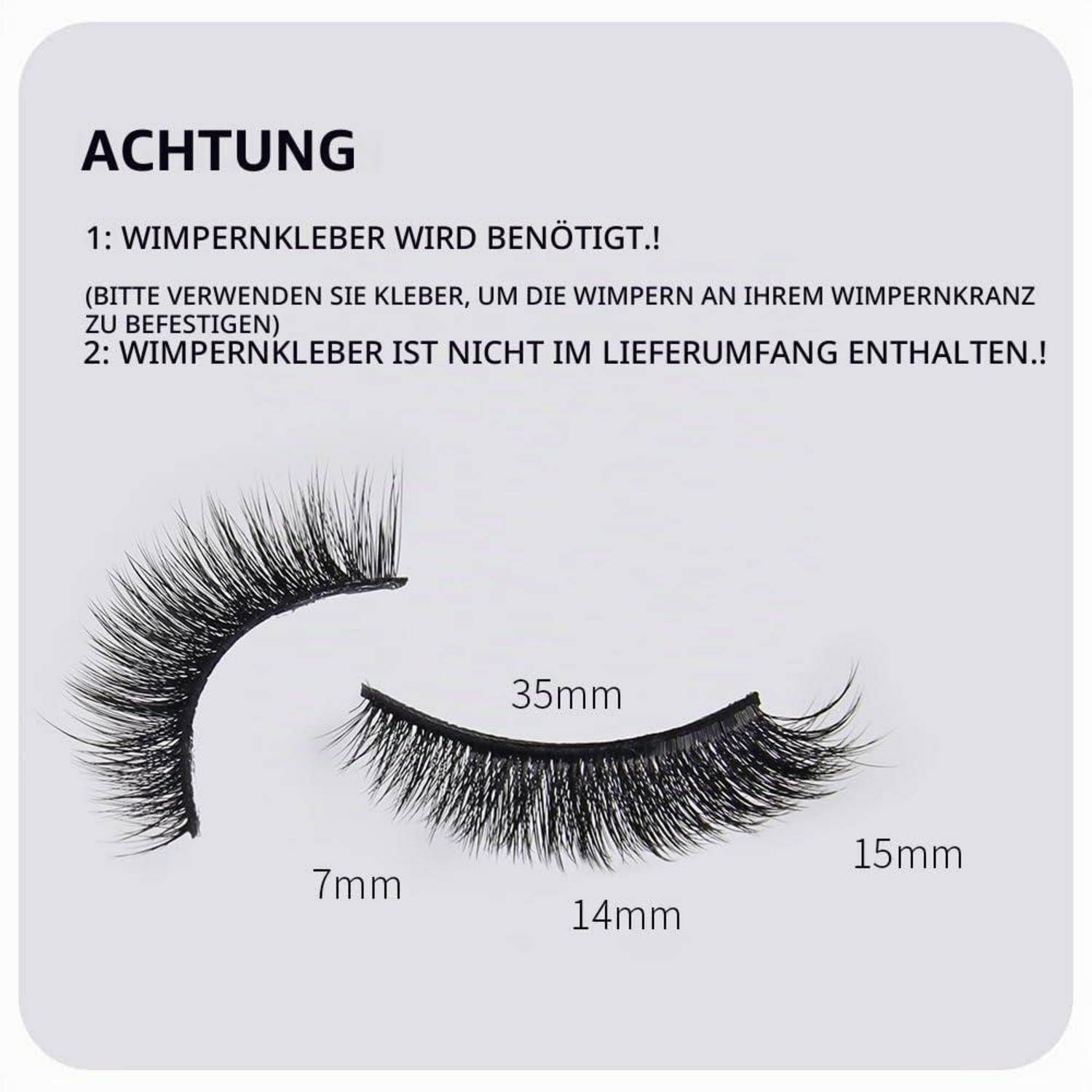 AKARA Wimpern Natürliche 7 Paare 3D Künstliche Wimpern Fake Lashes Faux Mink Falsche Wimpern(3D-BN07)