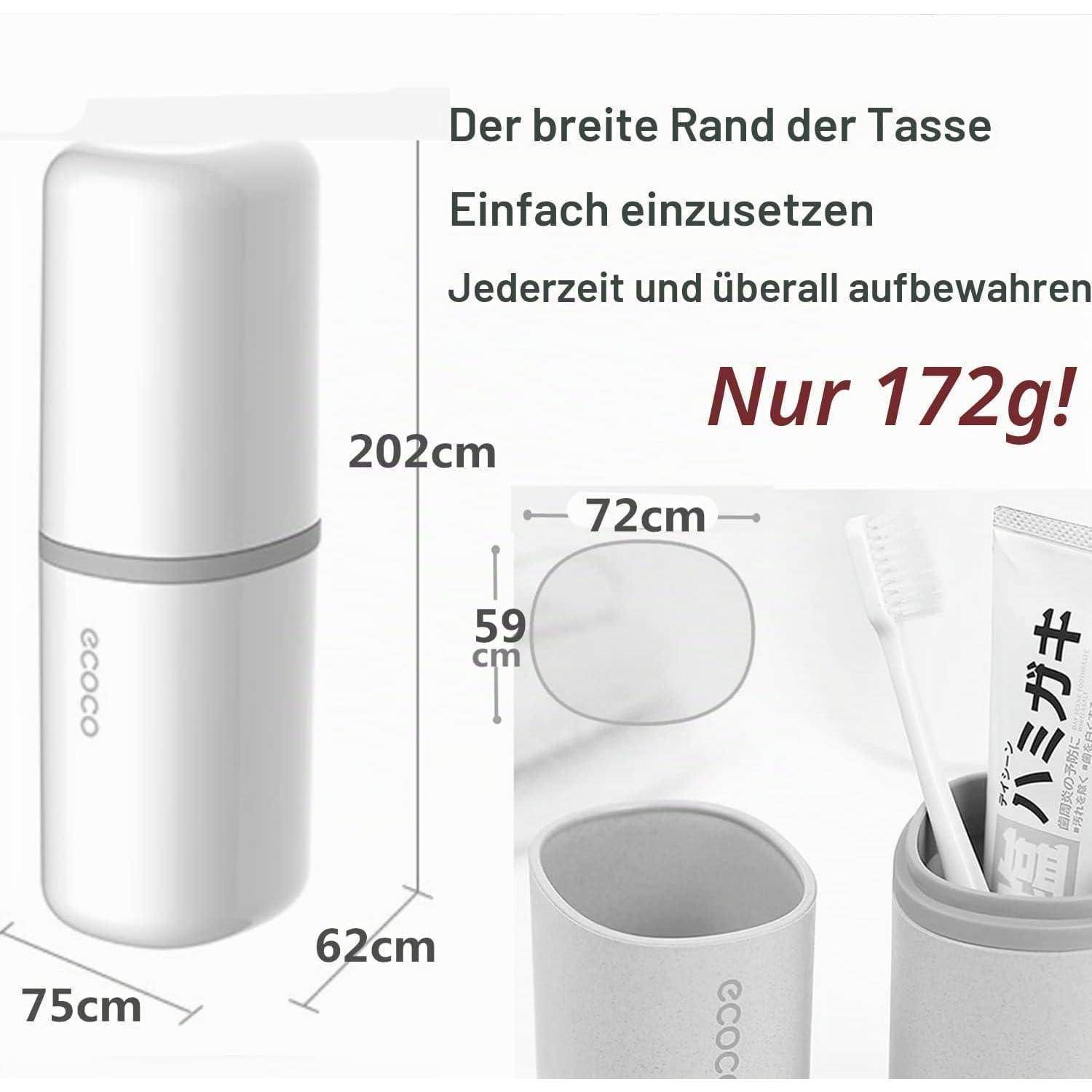 Reise Wasser Becher Set,Zahnbürste Etuis,Zahnbürstenhalter für Zahnbürsten und Zahnpasta,Zahnputzbecher, Geeignet für Camping Reisen, Geschäftsr