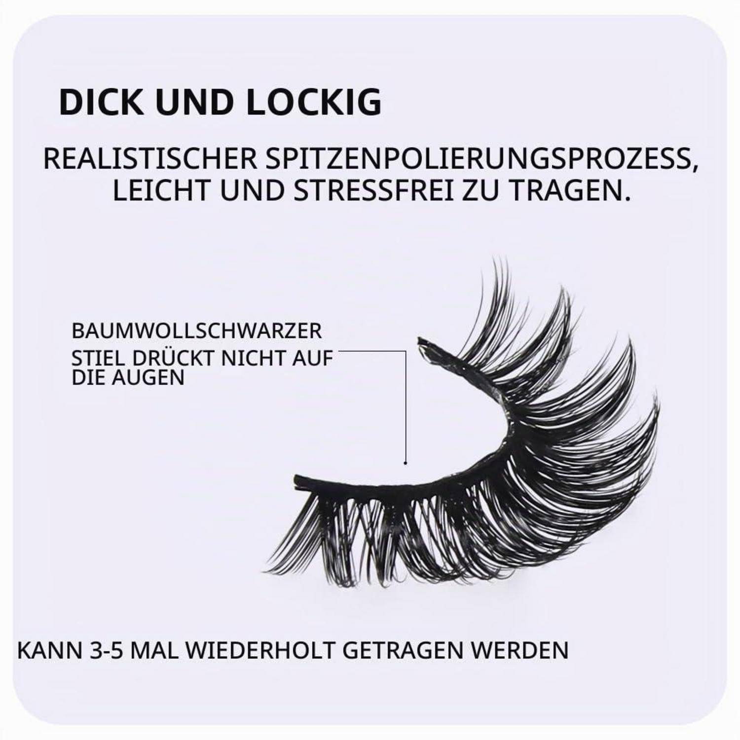 Natürlicher Look für obere Wimpern, angenehm zu tragen, schwarzes Baumwollband drückt nicht auf die Augen, wiederverwendbar 3-5 mal.