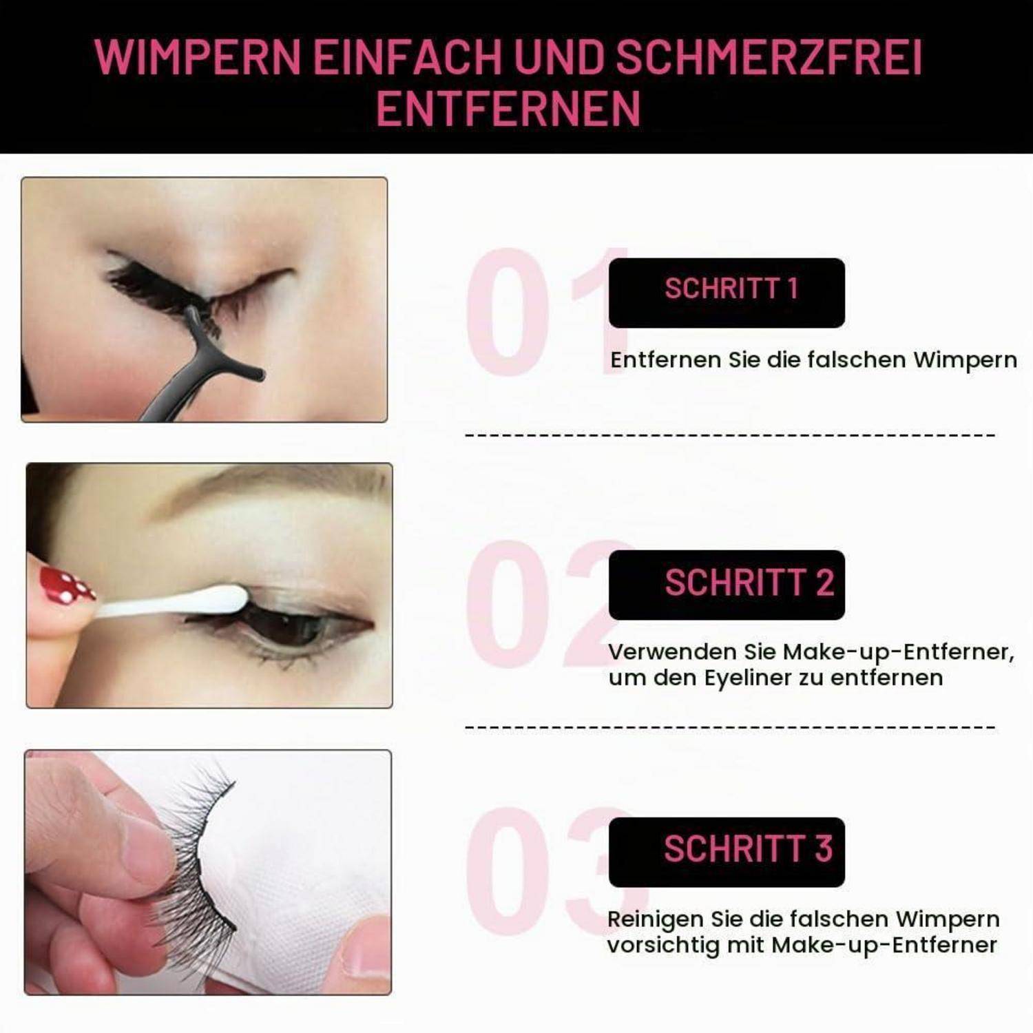 LOPHE Magnetische Wimpern, 7 Paare Falsche Magnet Wimpern Extensions mit Eyeliner und Wimpernclip, 3D Magnet Eyelashes Set Lange Flauschige Lashes