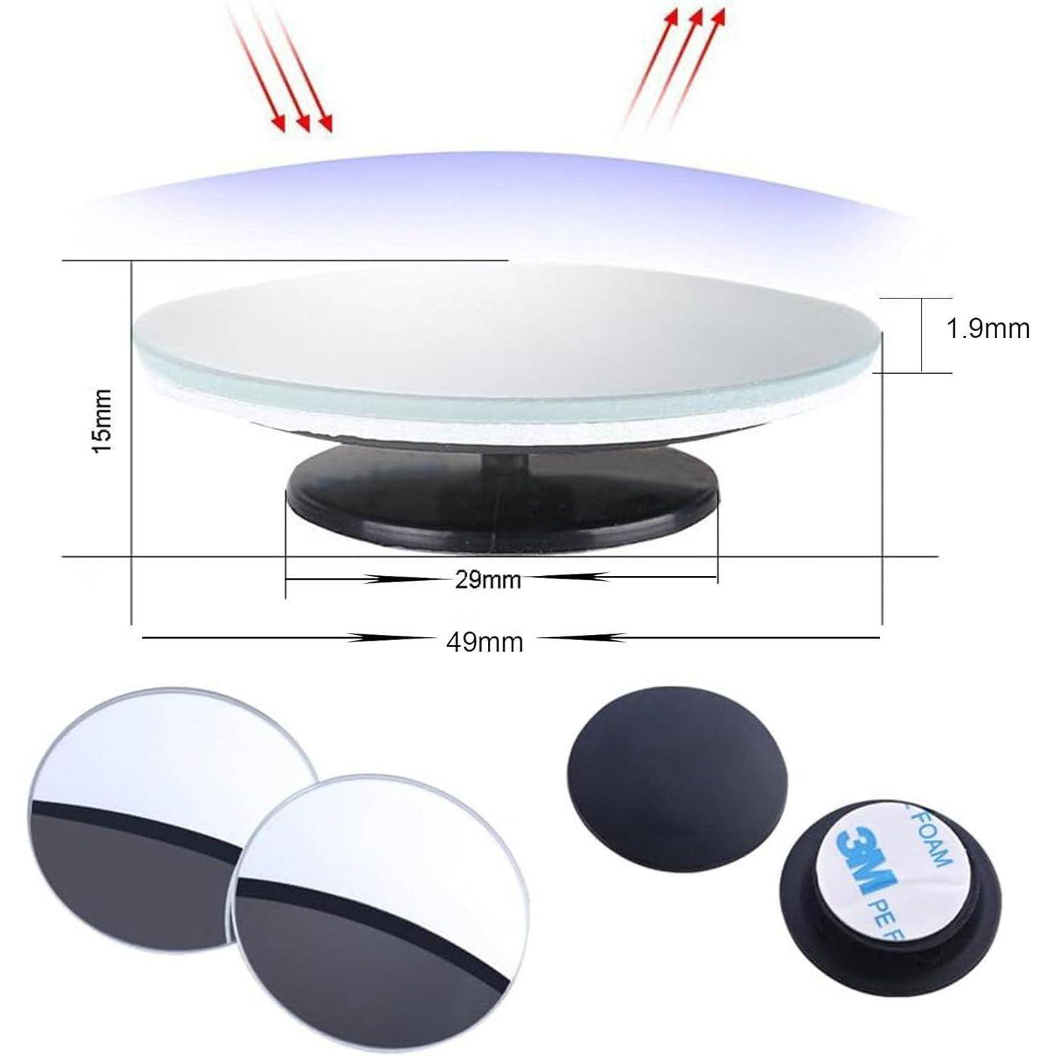 Diagramm einer 49 mm runden Magnetpad-Baugruppe mit geschichteten Scheiben, 15 mm Höhe, 29 mm Basis und 1,9 mm Dicke der oberen Linse.