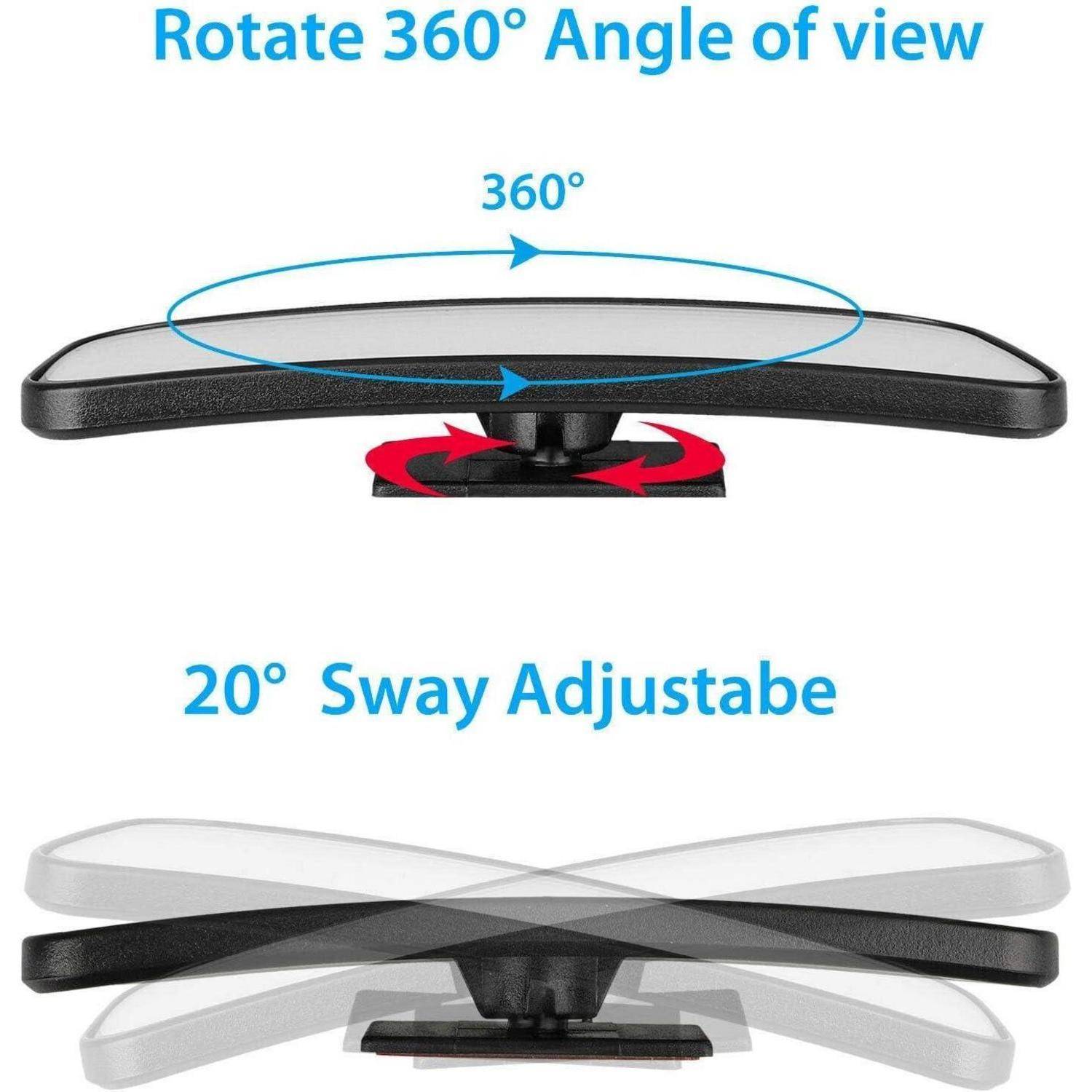 Diagramm eines Monitorständers mit 360°-Drehung und 20°-Schwenkbarkeit mit gekrümmten Pfeilen, die die Bewegungsrichtungen anzeigen.