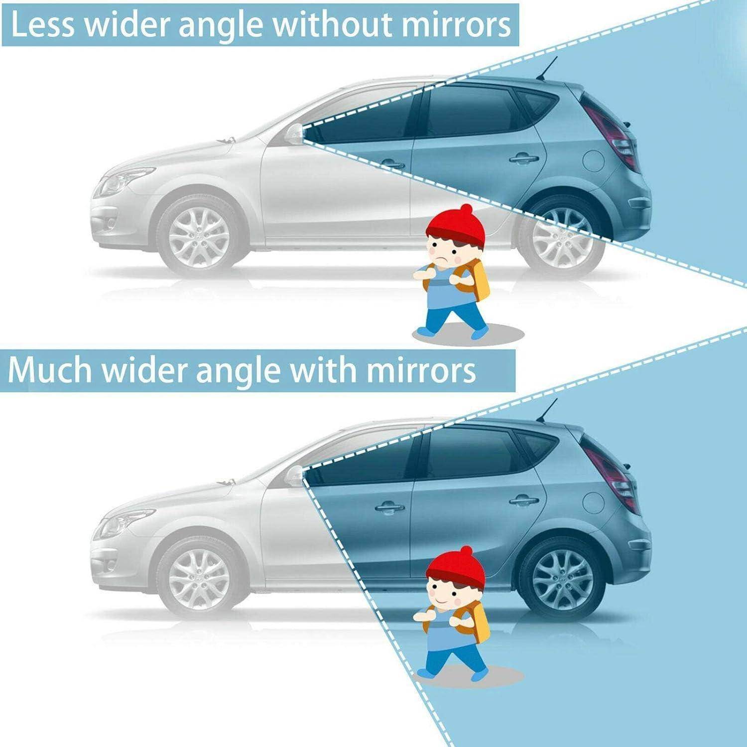 Vergleichsgrafik, die den toten Winkel eines Autos zeigt: 