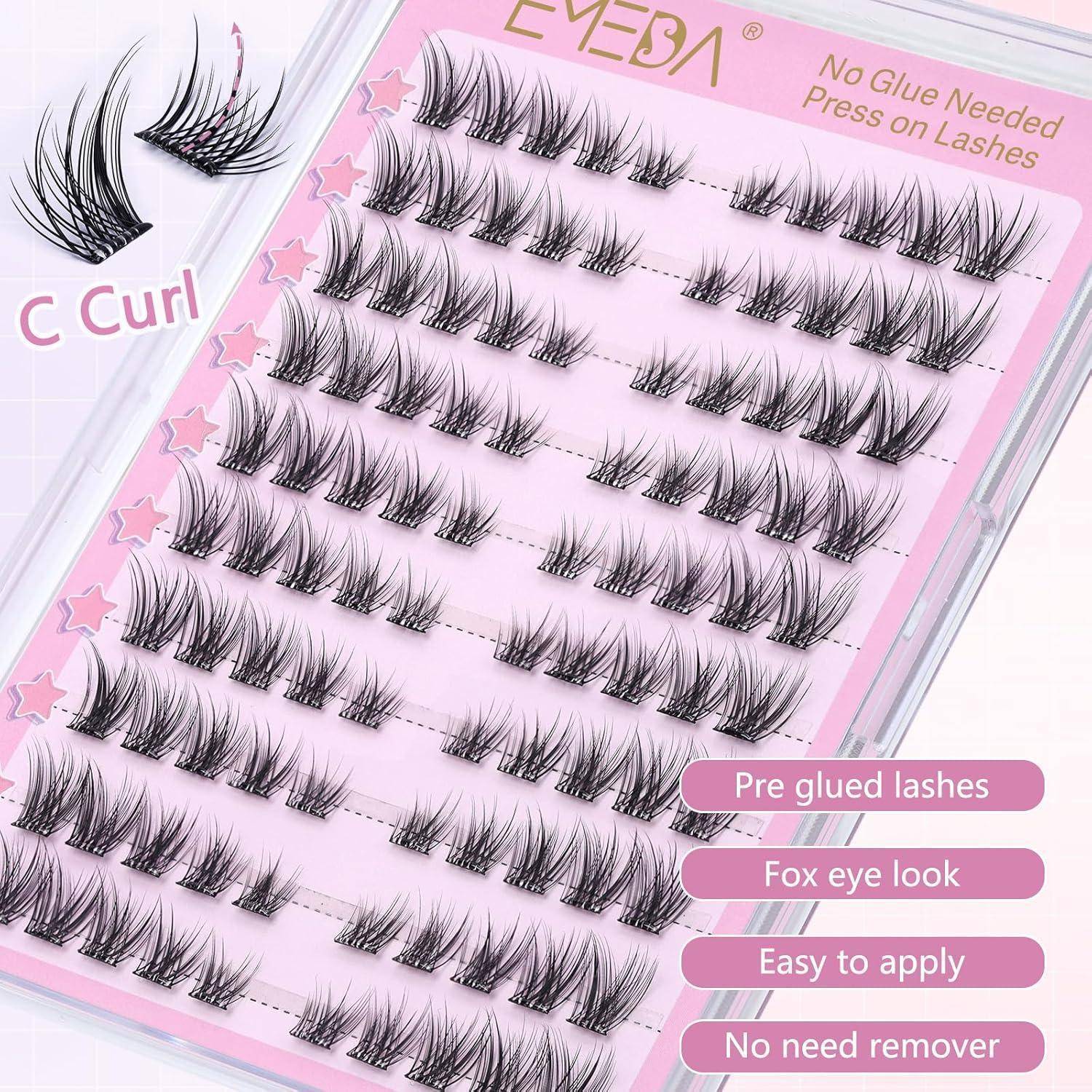 Rosa Packung von EYESA Wimpernstreifen zum Aufkleben mit der Bezeichnung „C Curl