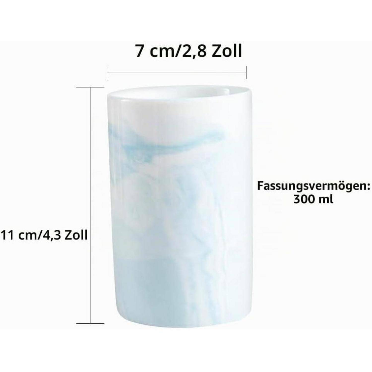 Produktbild einer zylindrischen Tasse/eines Bechers, 11 cm hoch und 7 cm breit, mit 300 ml Fassungsvermögen.